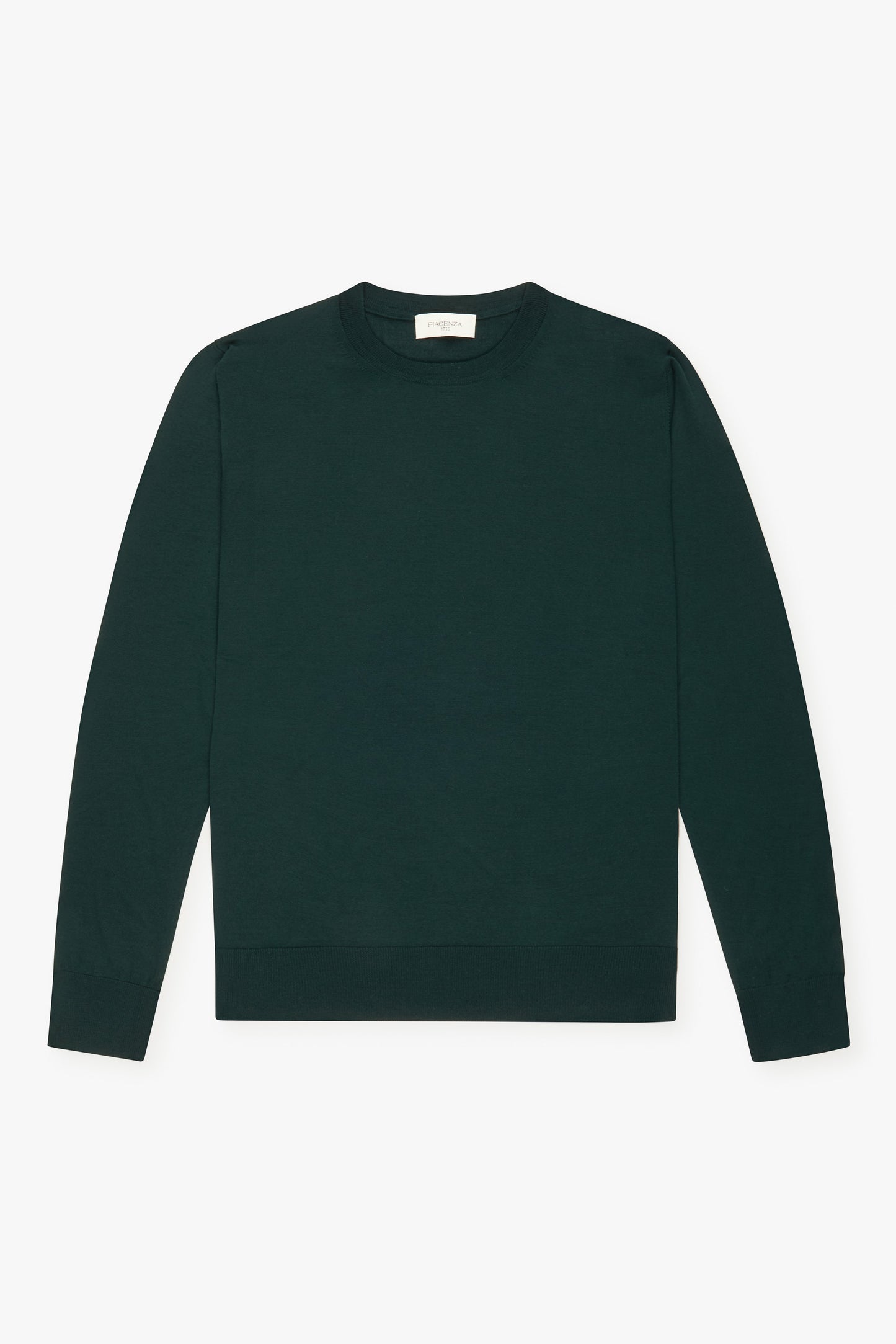 Dark green super fine merino wool crewneck