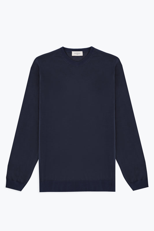 GIROCOLLO IN LANA BLU