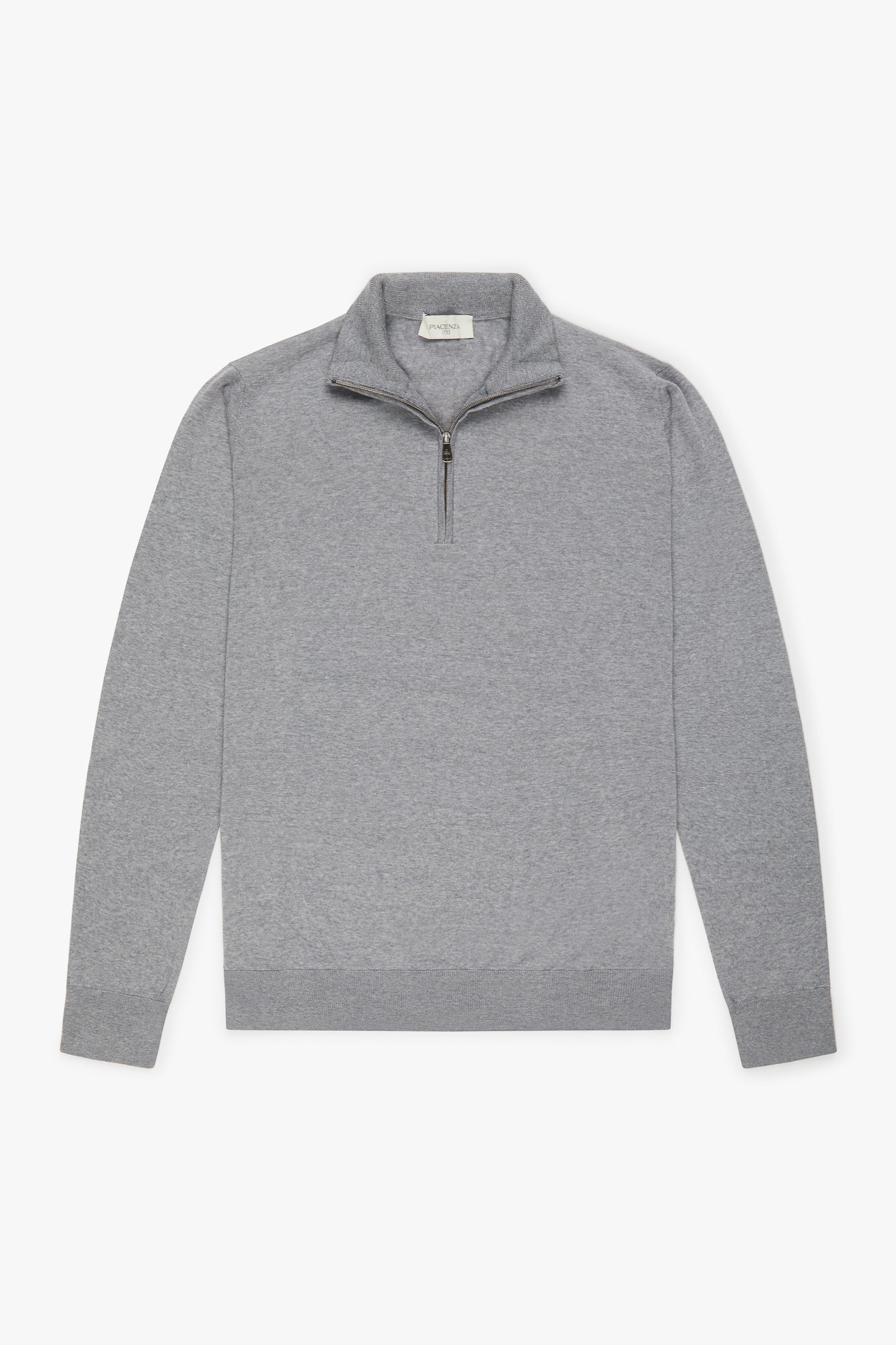 Lupetto Zip lana merino super fine grigio chiaro