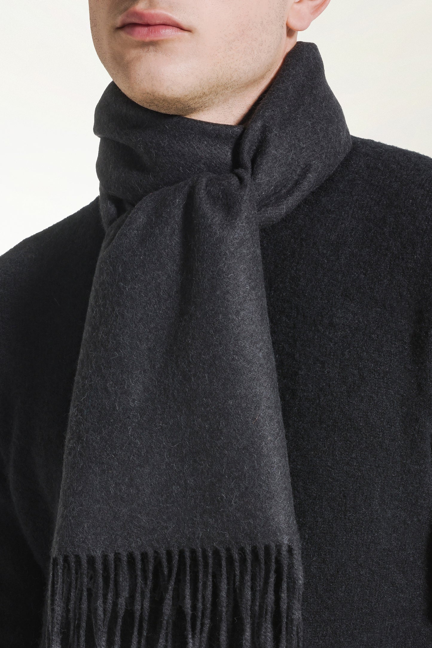 Baby Camel Scarf in anthracite color