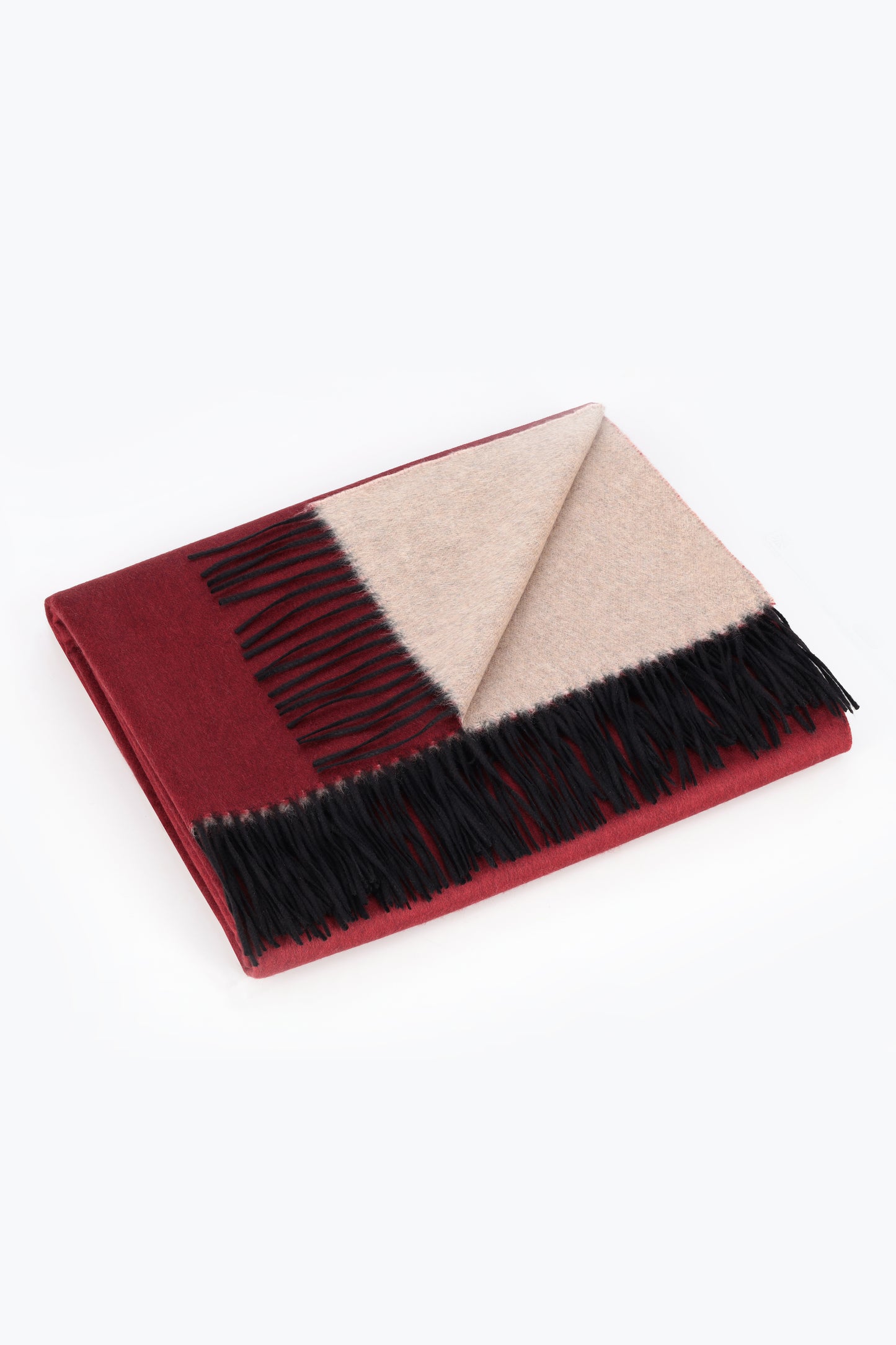RED AND BEIGE MIRROR PLAID