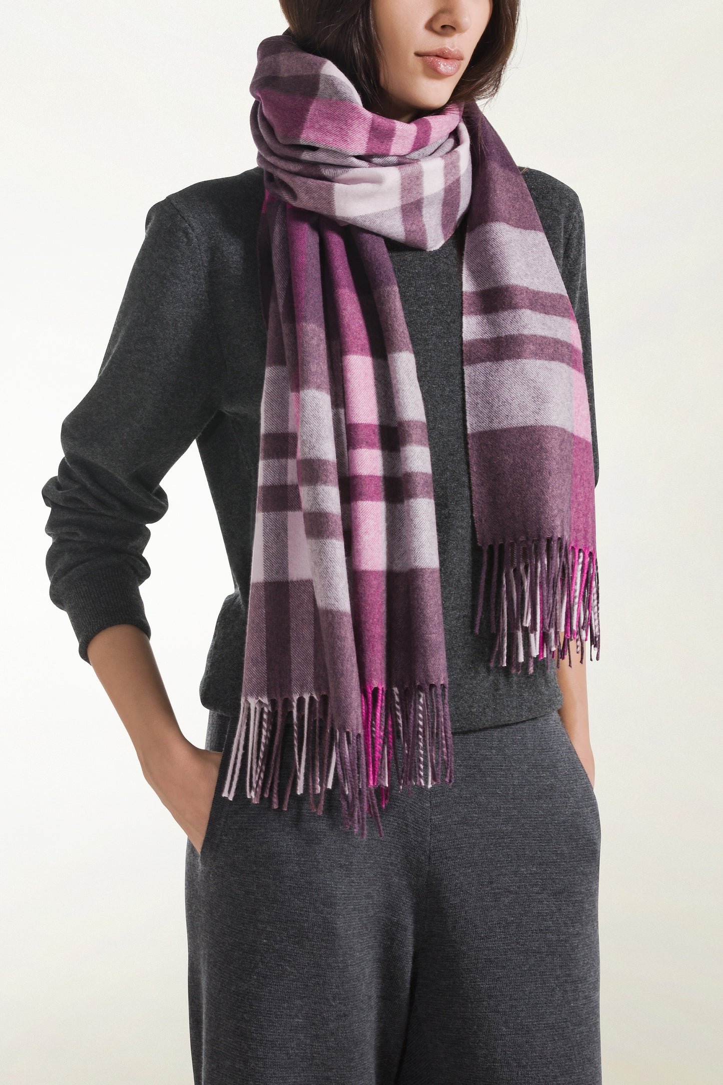 Silk and Cashmere Tartan Scarf