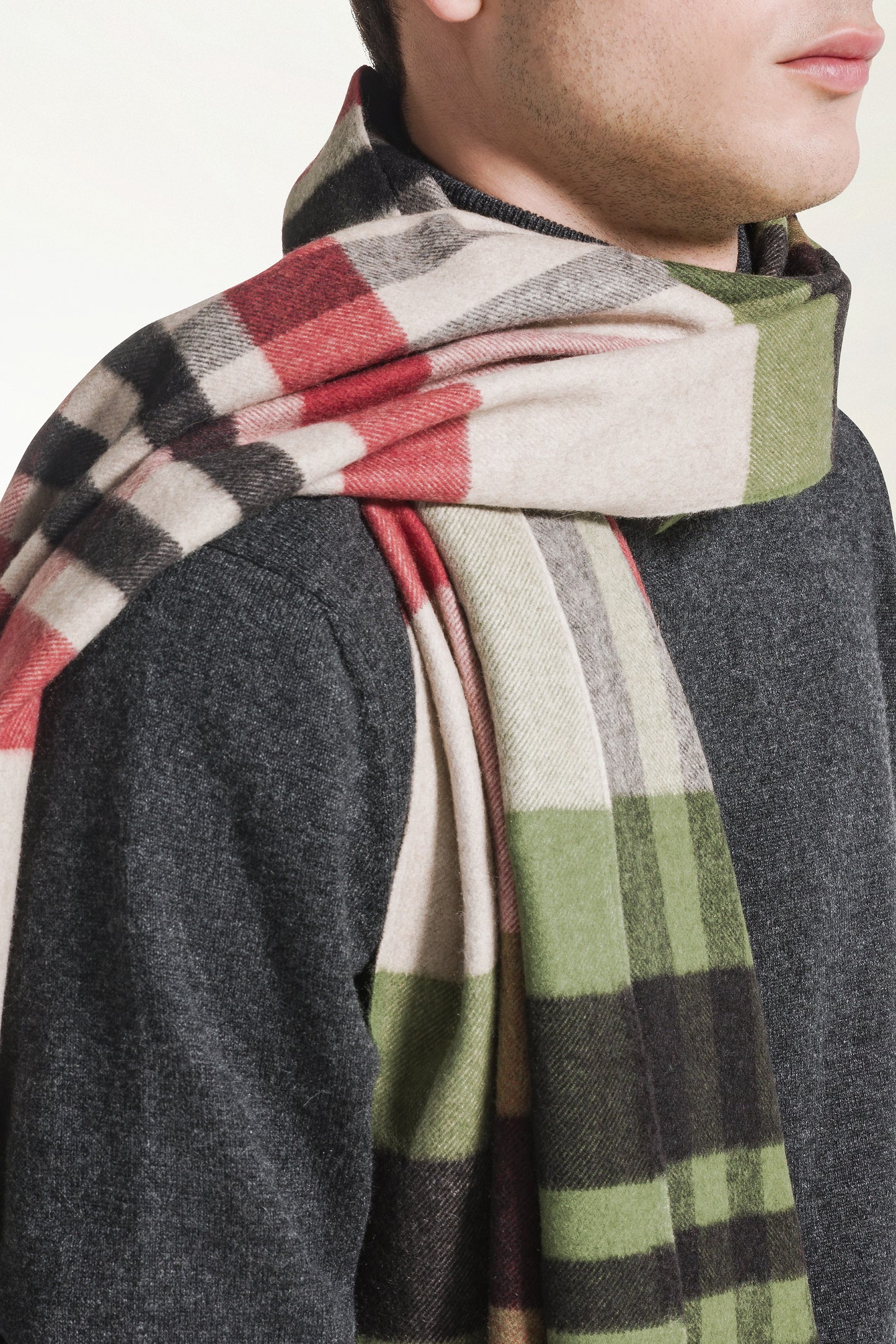 Silk and Cashmere Tartan Scarf