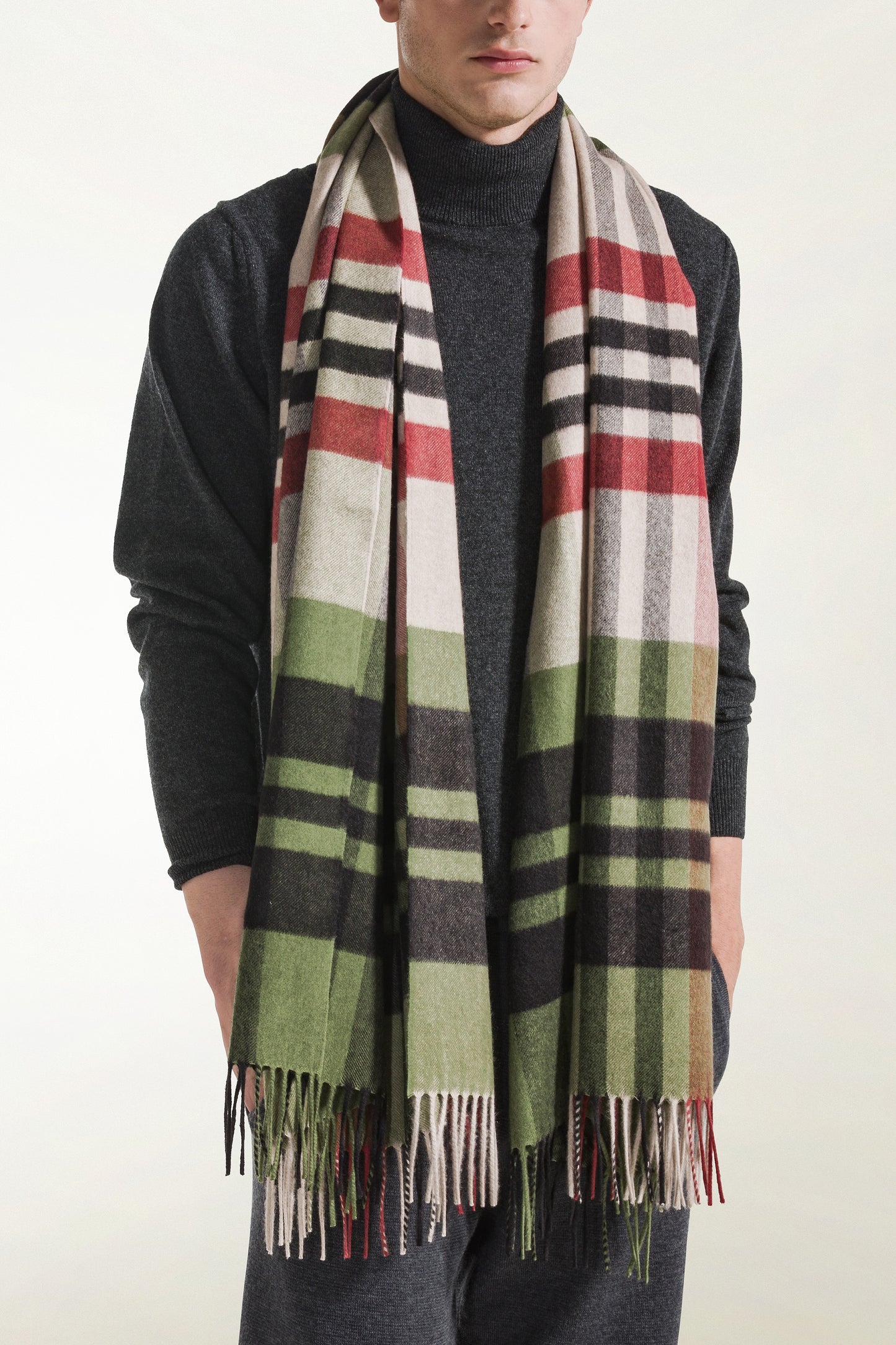Silk and Cashmere Tartan Scarf