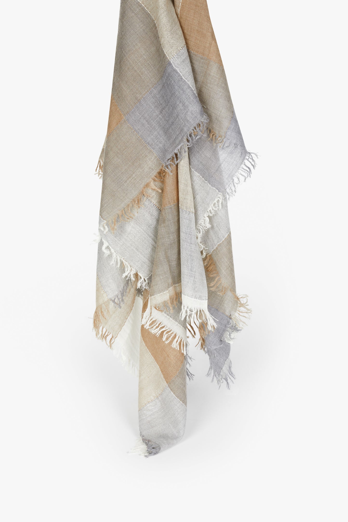 Stola Heritage quadro bianco, nocciola e grigio