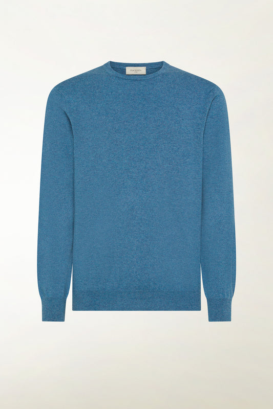 GIROCOLLO IN CASHMERE AZZURRO