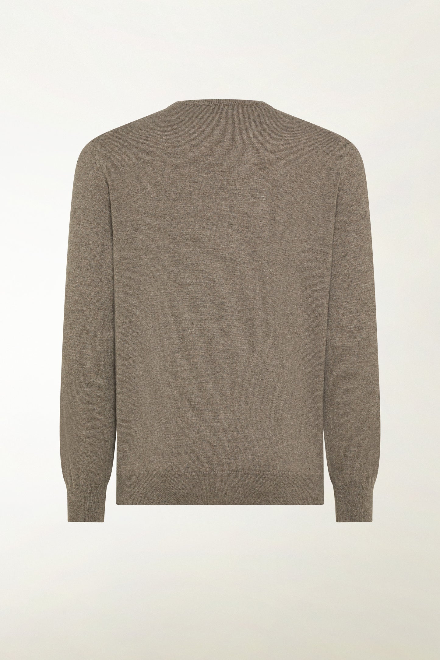 Hazelnut-colored cashmere crewneck