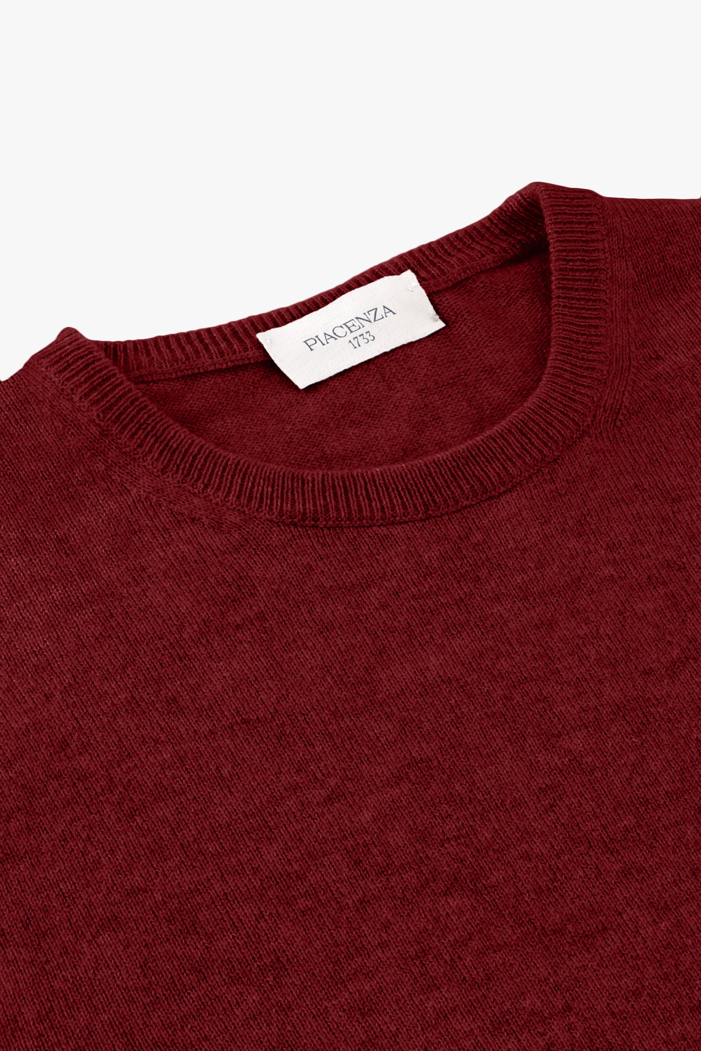 CREW NECK IN BURGUNDY CASHMERE