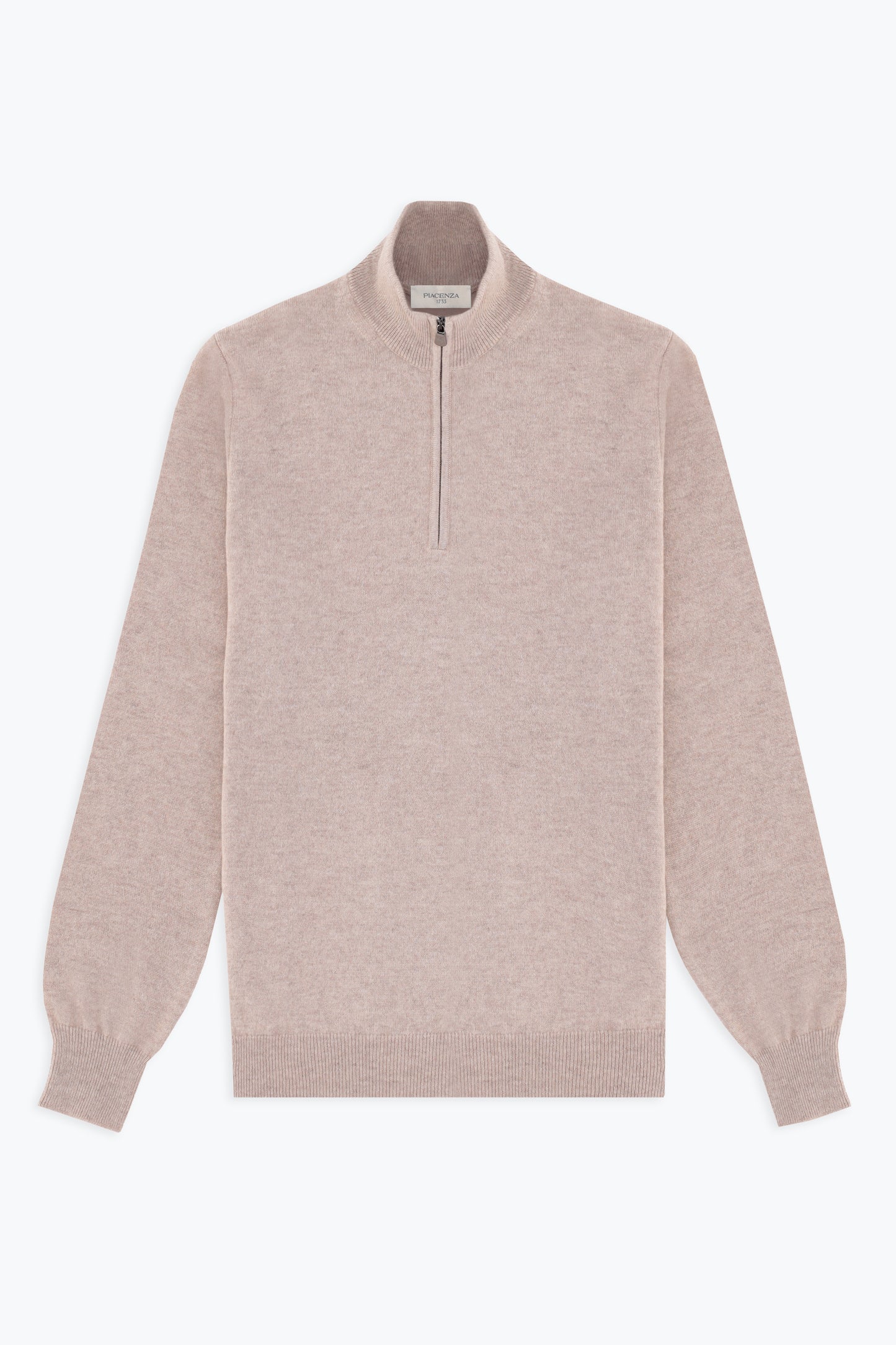NATURAL ZIP TURTLENECK