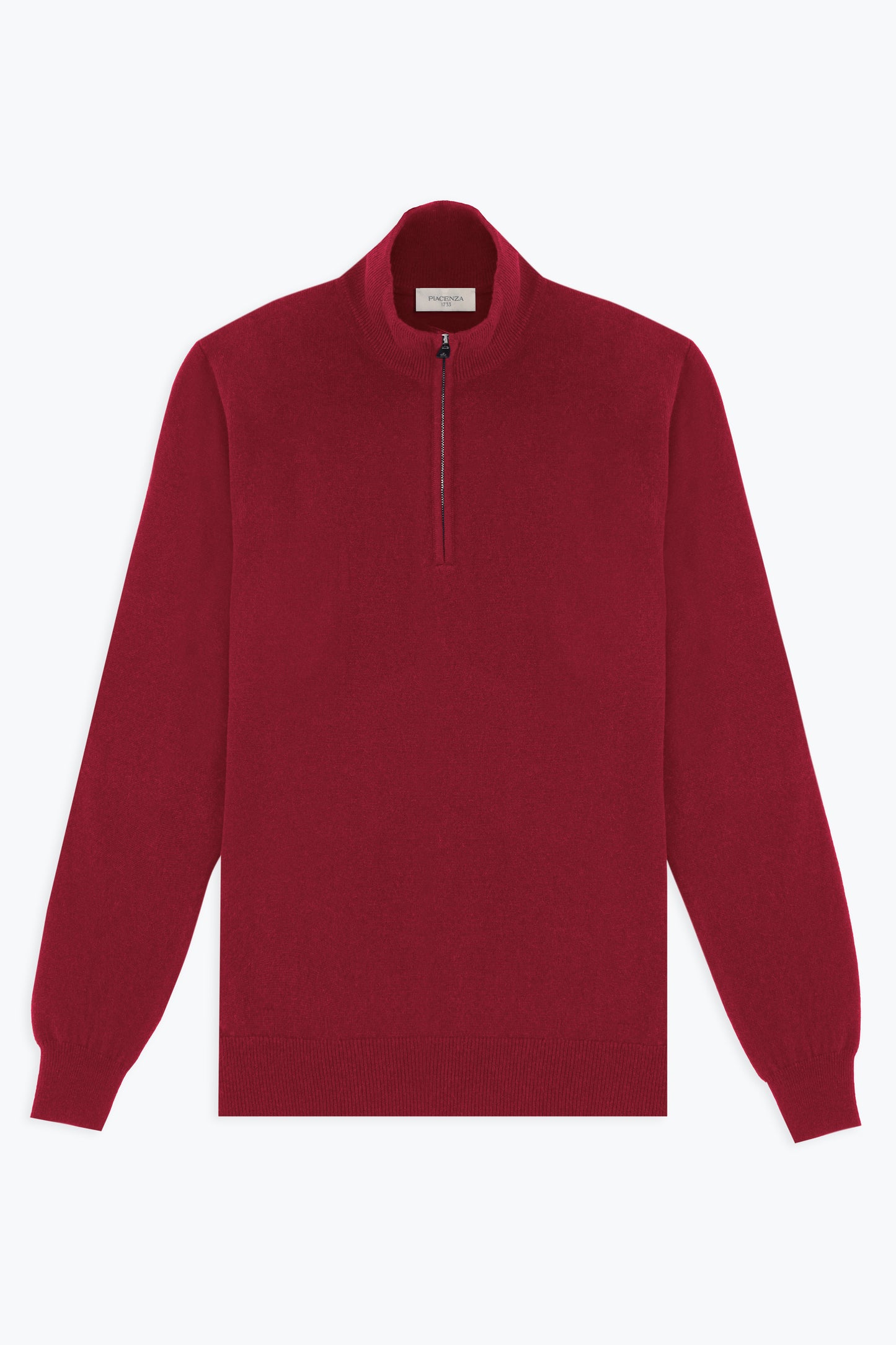 BURGUNDY ZIP TURTLENECK