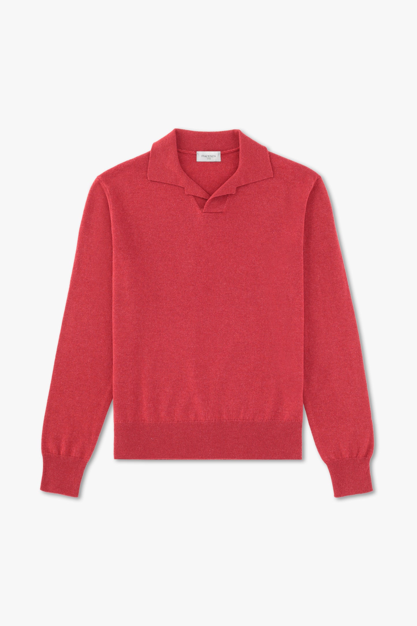 RED CASHMERE POLO SHIRT