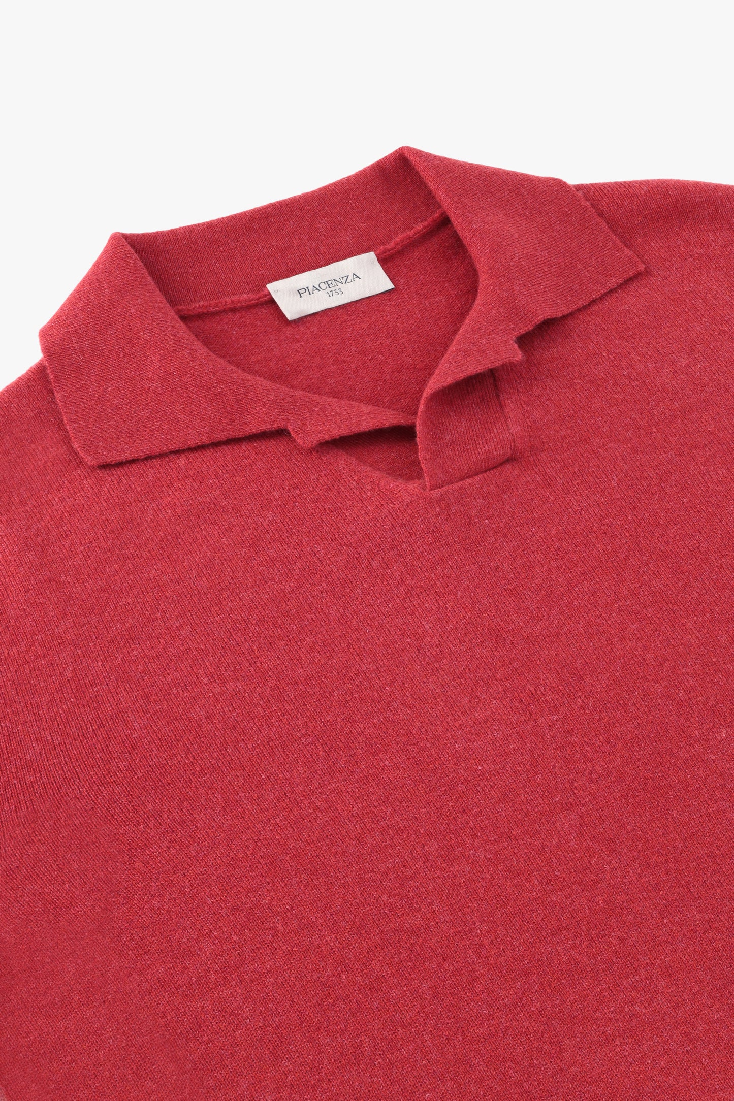 RED CASHMERE POLO SHIRT
