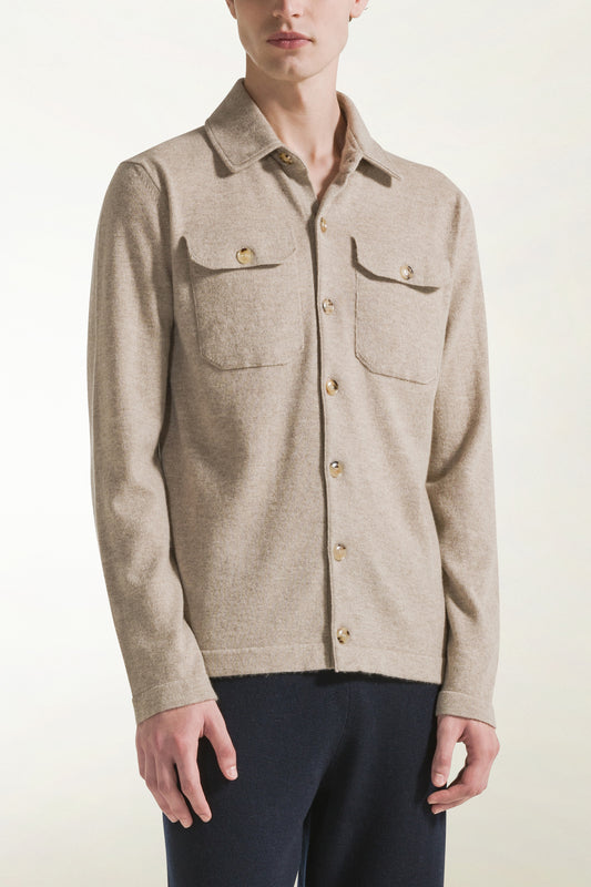 Camicia in cashmere naturale
