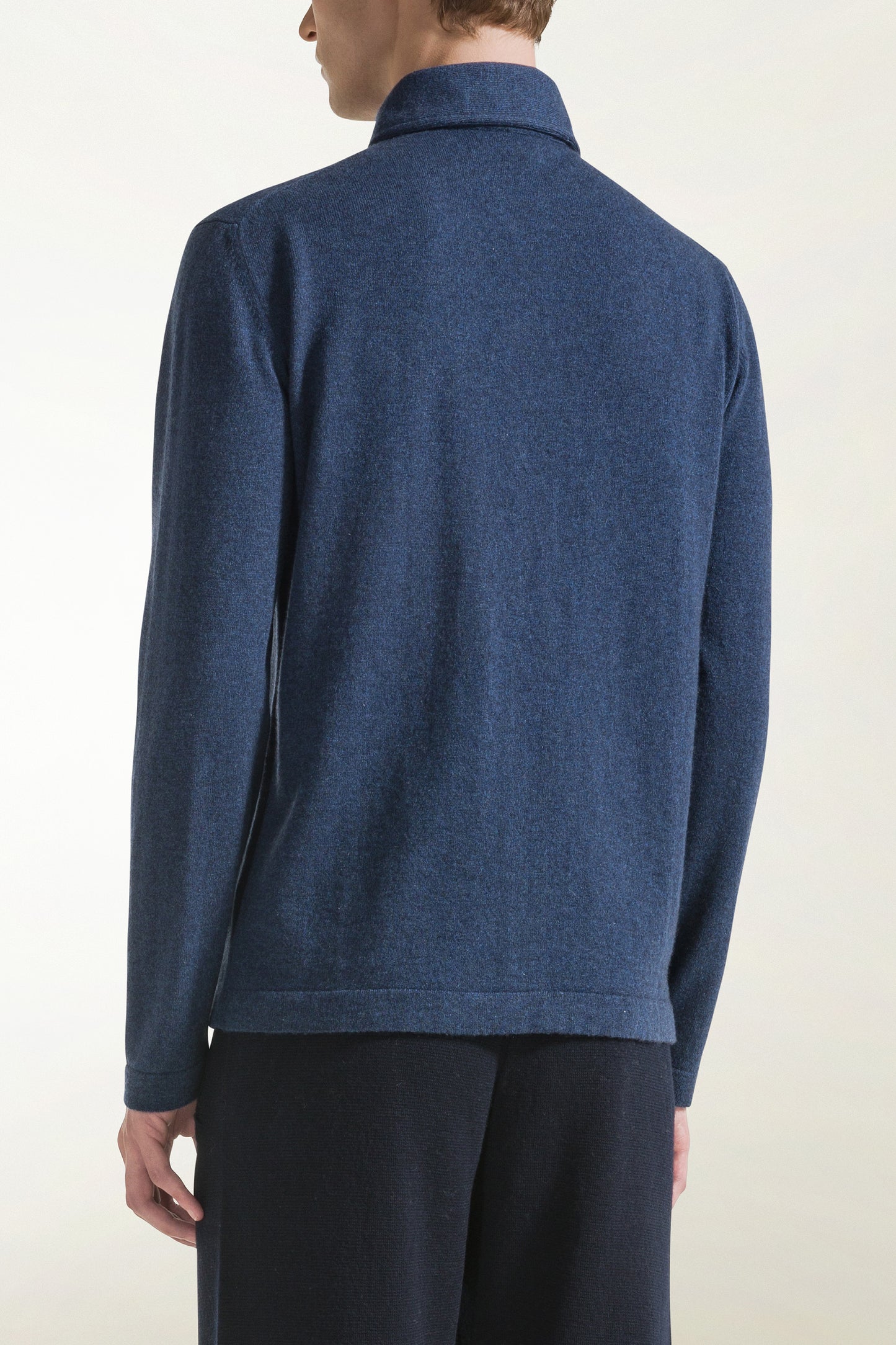 Camicia in cashmere avio