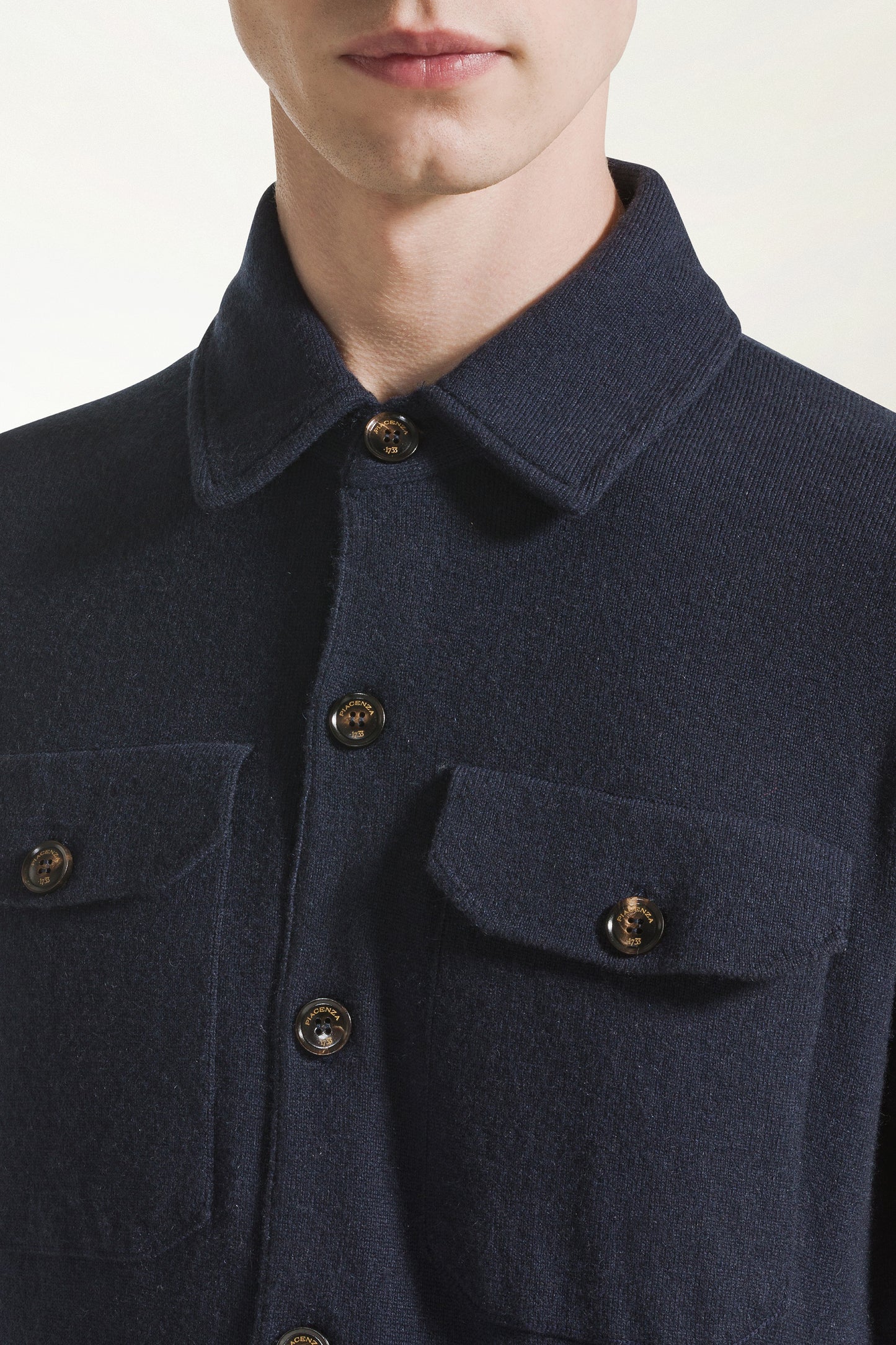 Camicia in cashmere blu