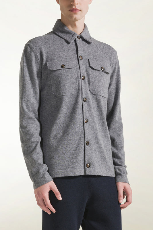 Camicia in cashmere grigio