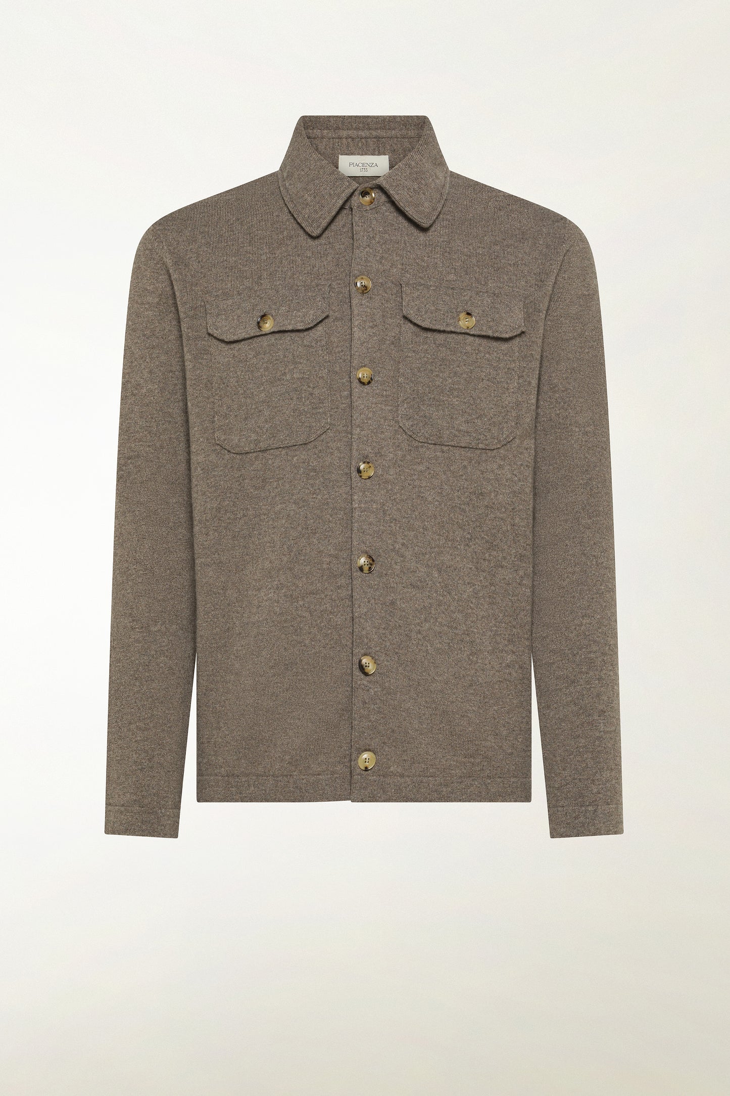Ecru cashmere overshirt
