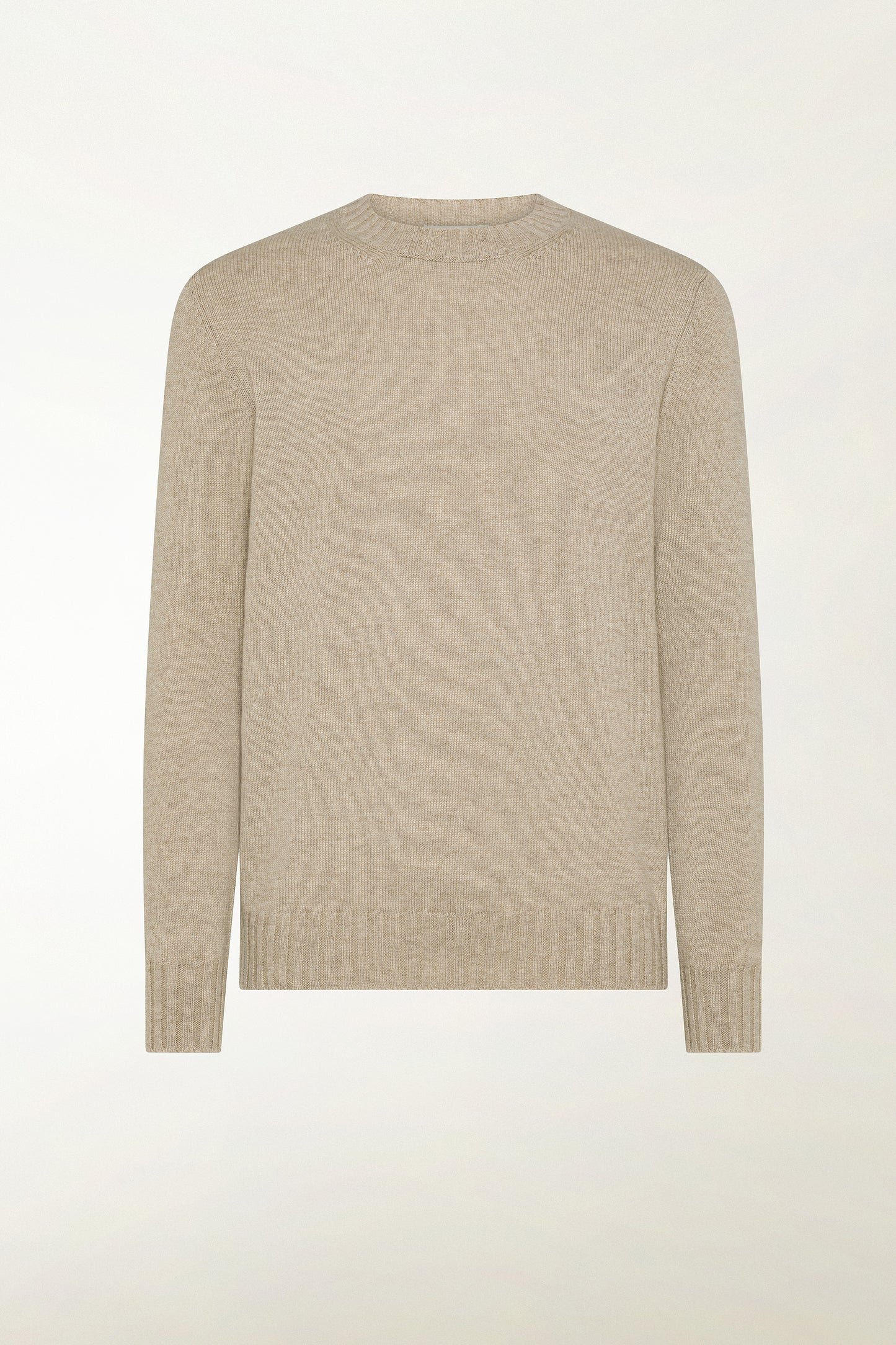 Maglione girocollo in cashmere naturale