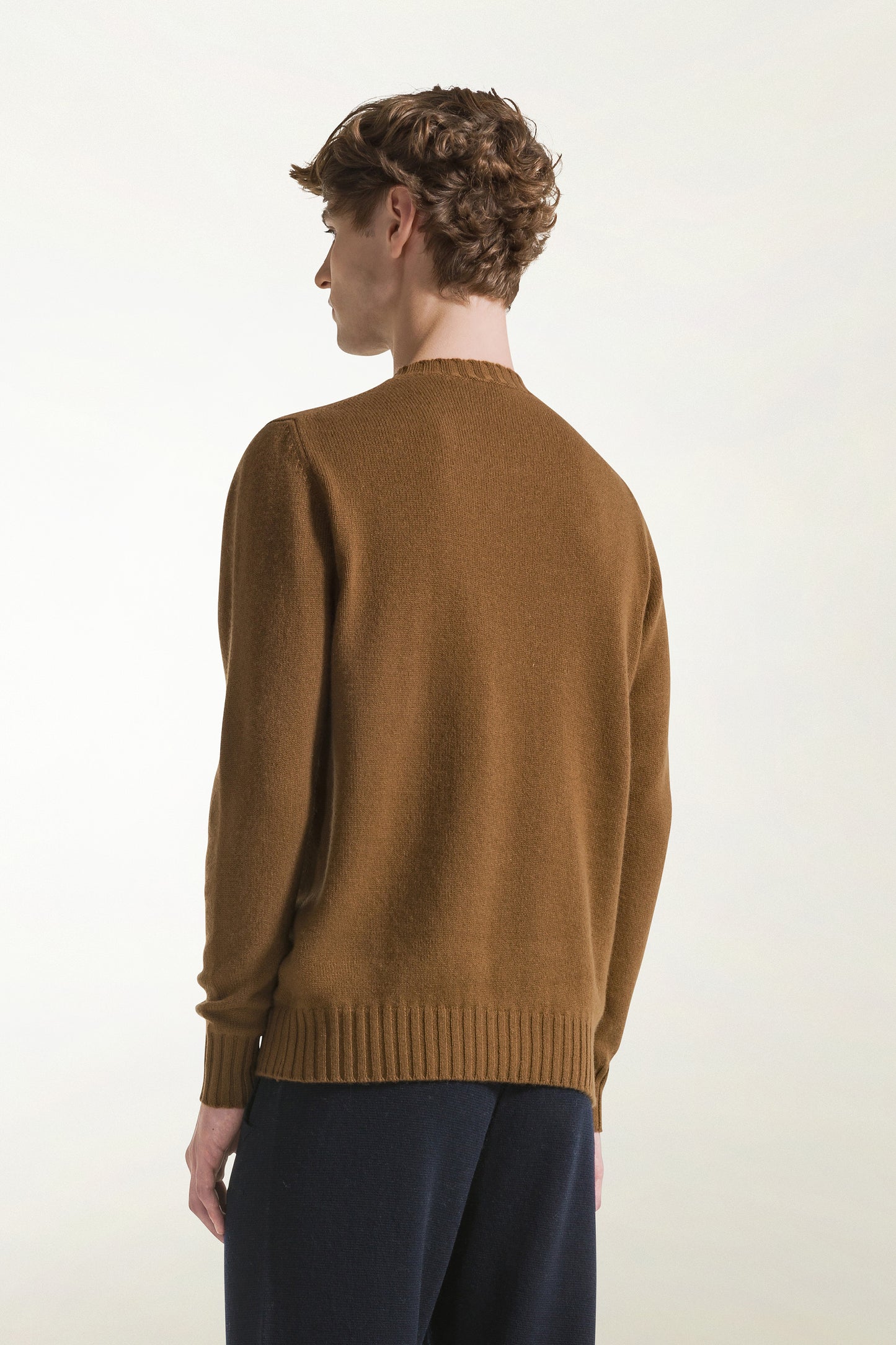 Maglione girocollo in cashmere marrone