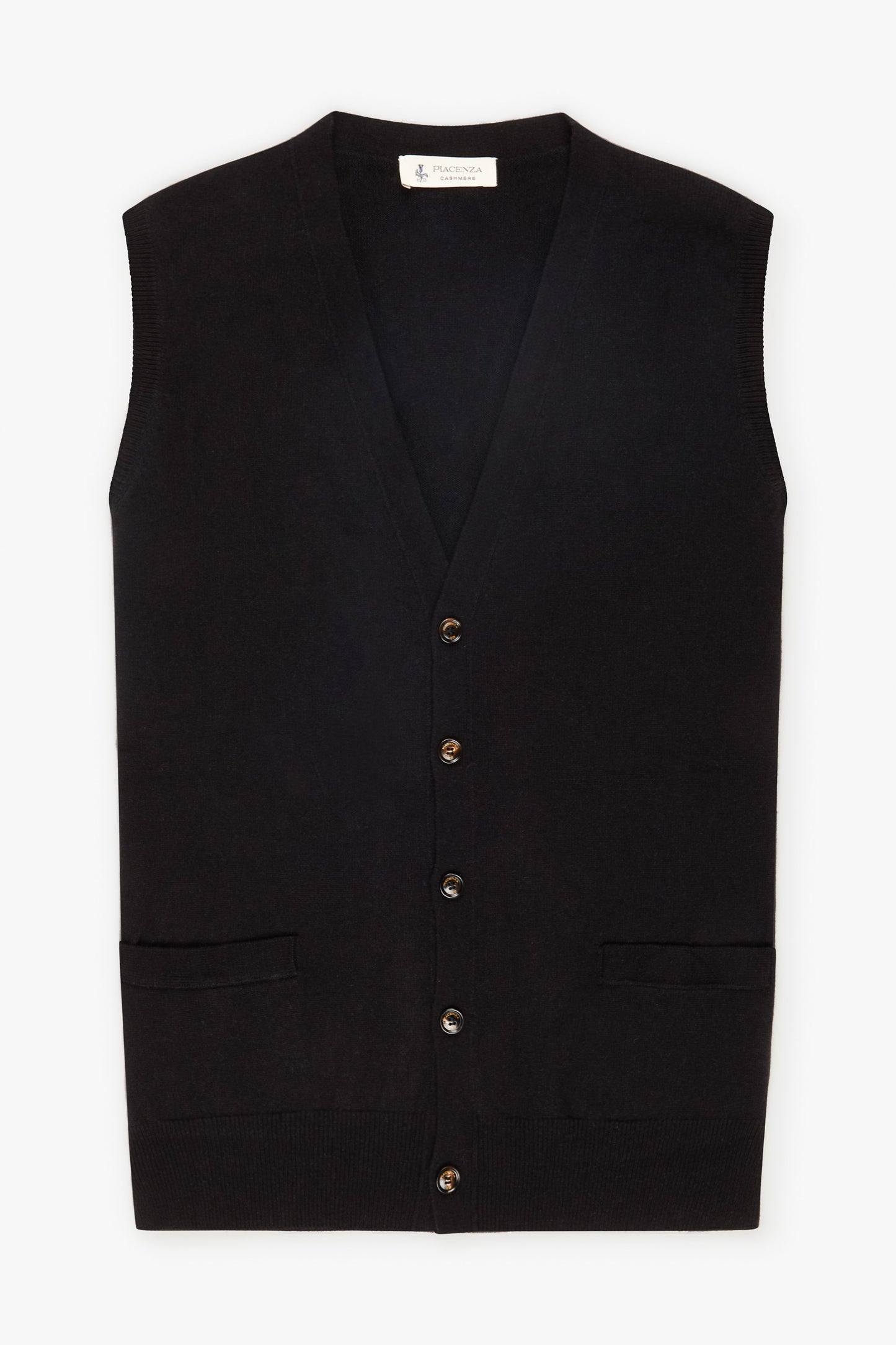 Black cashmere buttoned vest