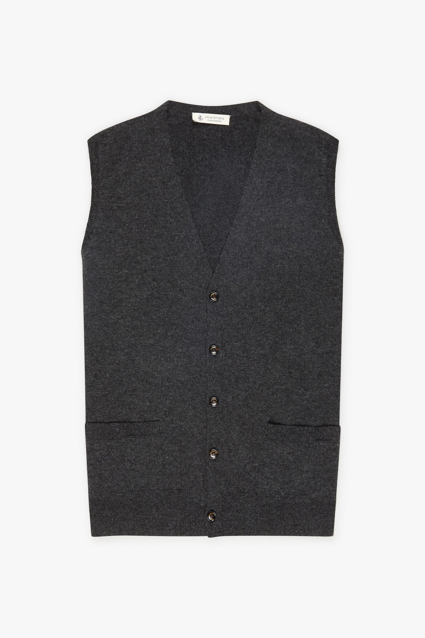 Anthracite cashmere buttoned vest