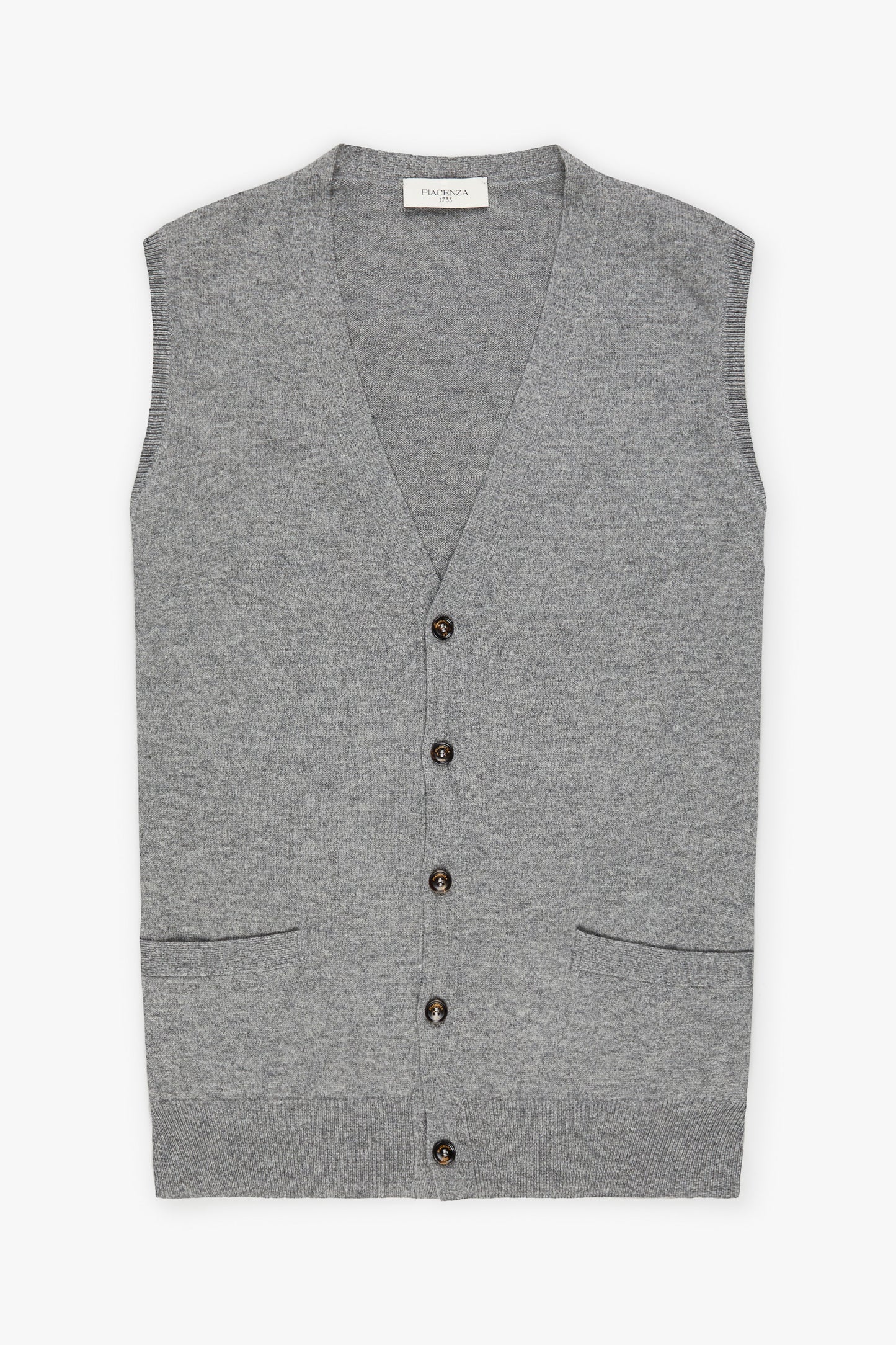 Gray cashmere buttoned vest