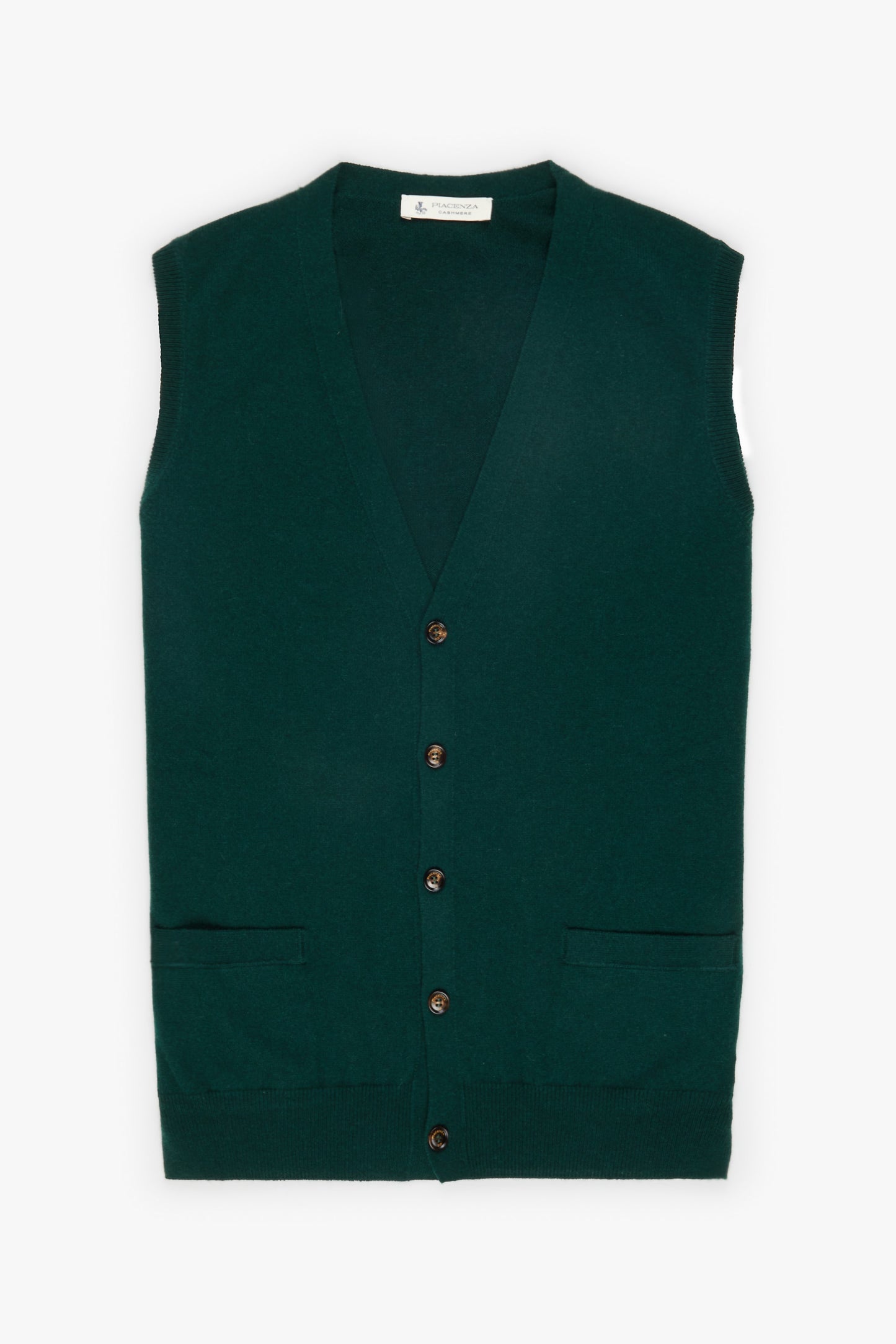 Green cashmere buttoned vest