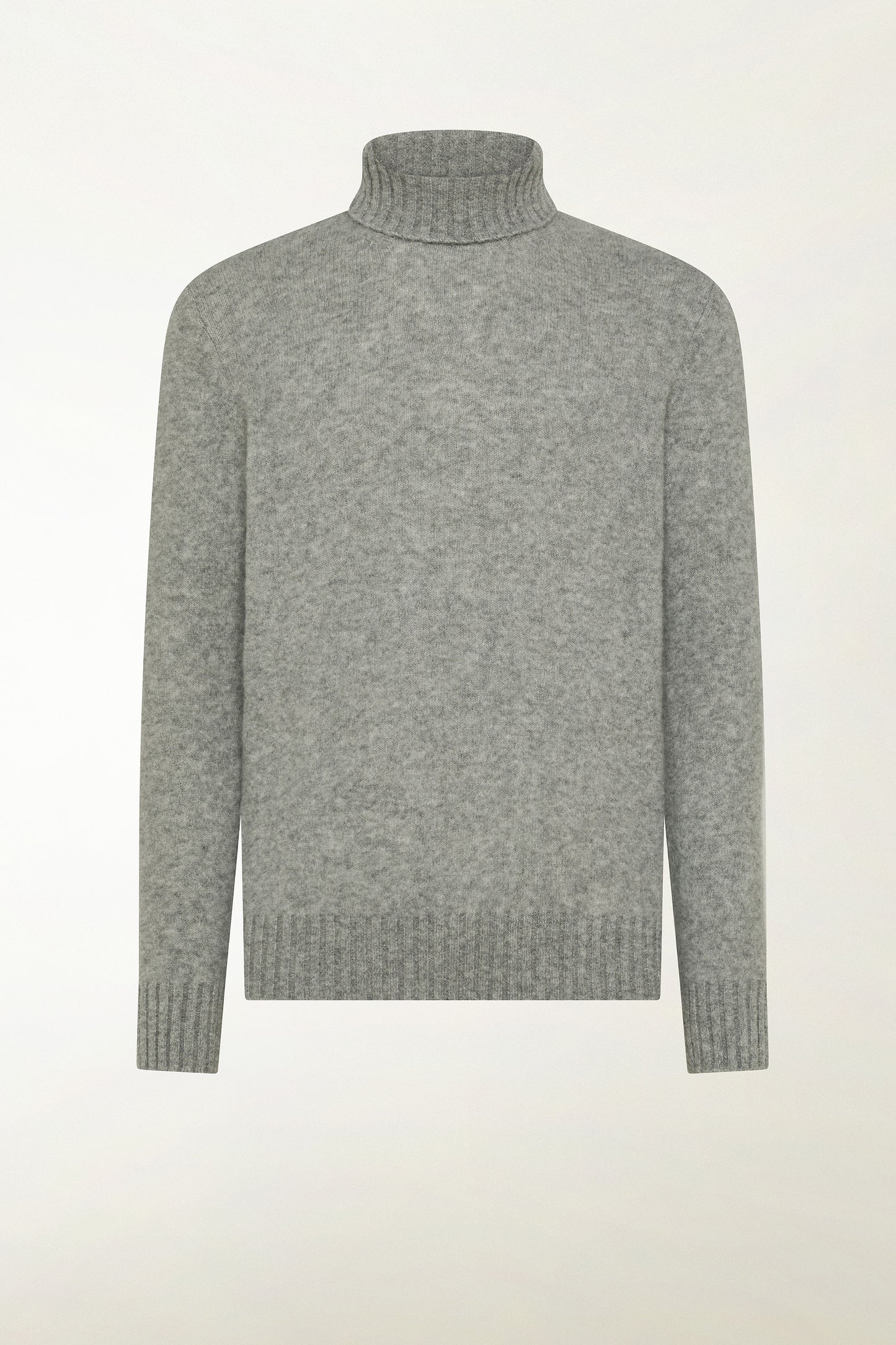 Light gray cashmere and silk turtleneck