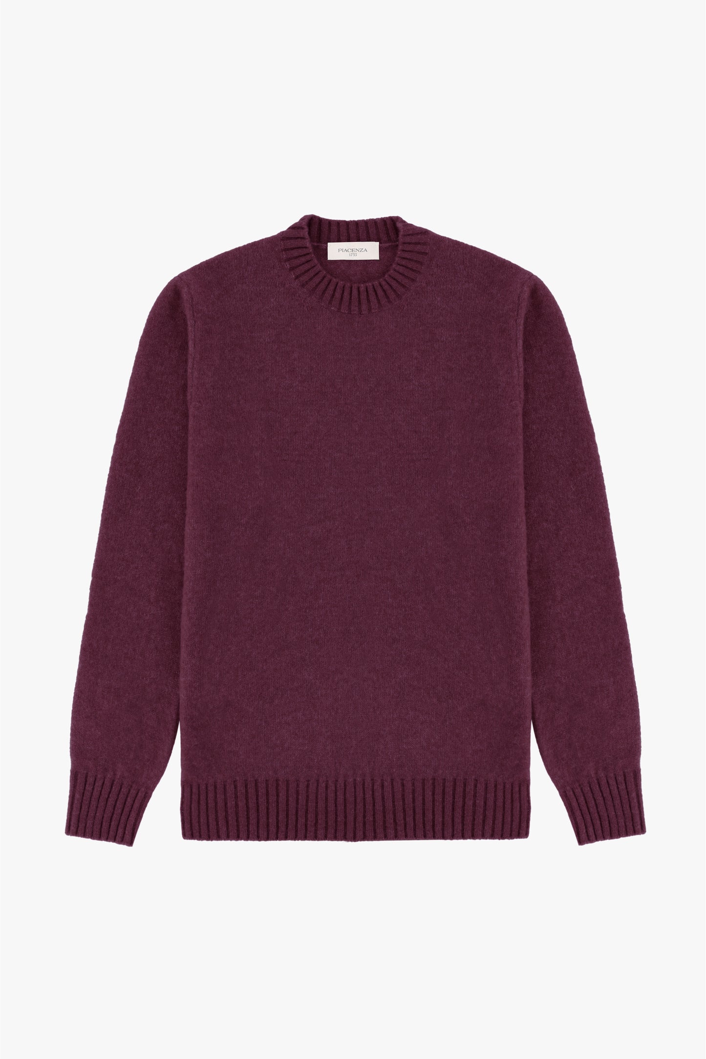 Burgundy crewneck in cashmere and silk