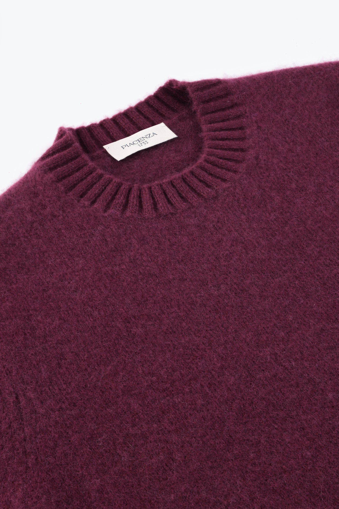 Burgundy crewneck in cashmere and silk