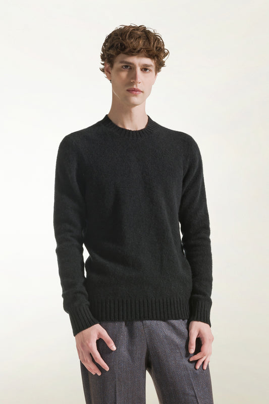 Girocollo in cashmere e seta nero