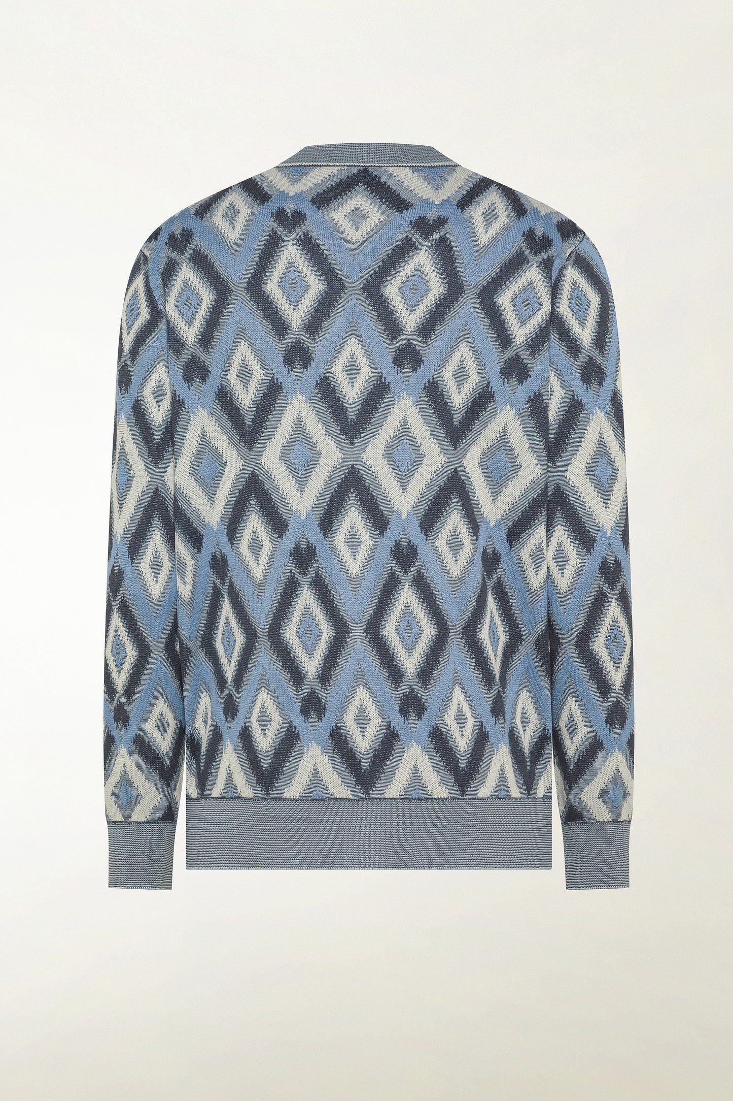 Blue silk and cotton cardigan
