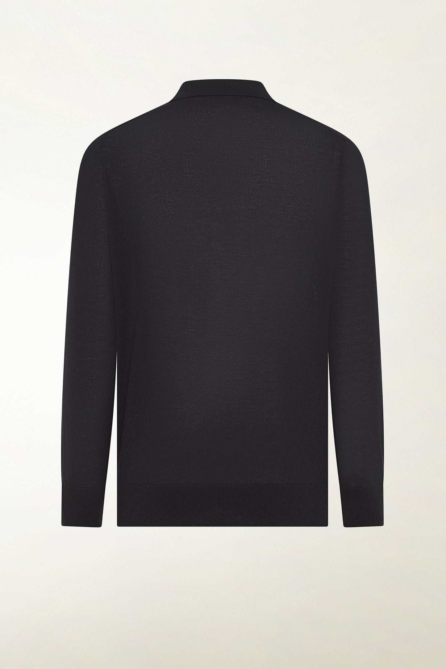 Polo in seta e cotone colore blu scuro