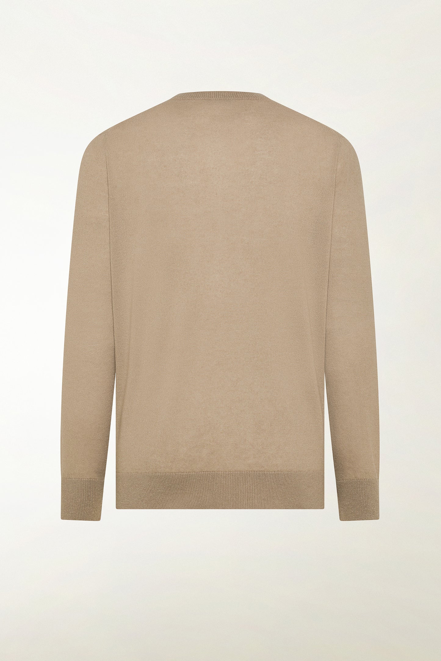 Sand-colored silk and cotton crewneck