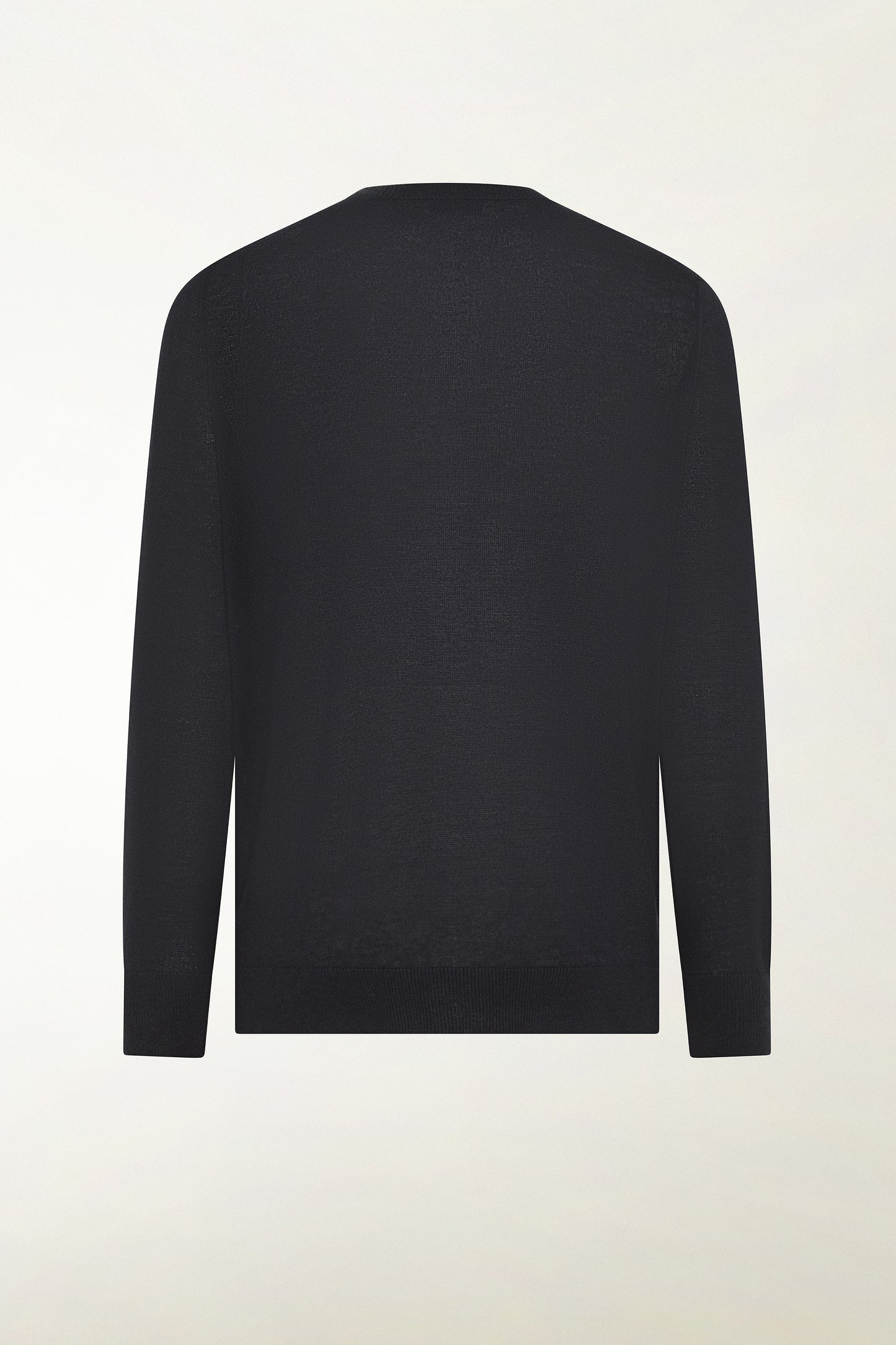 Dark blue silk and cotton crewneck