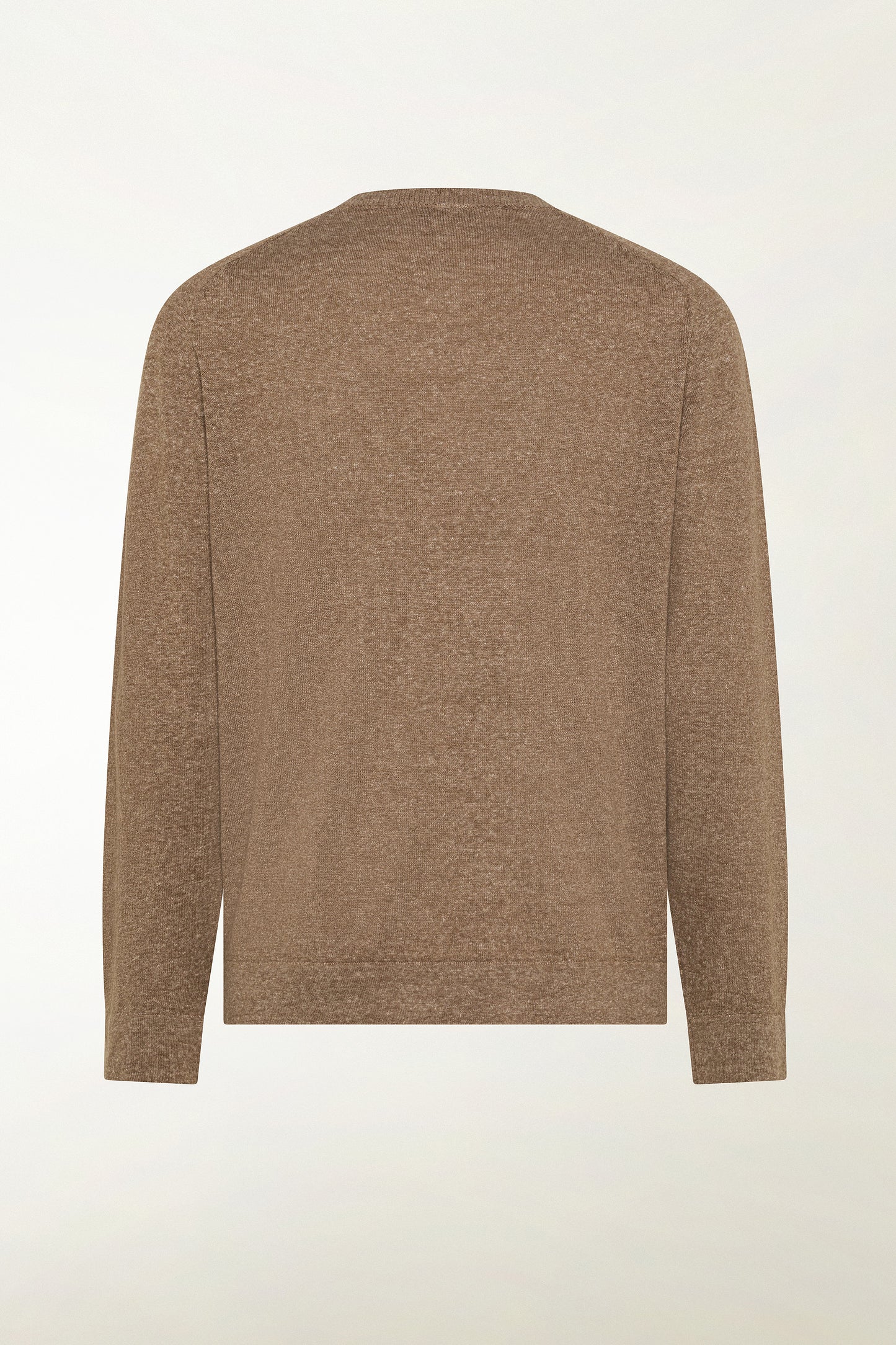 Vicuna-colored cashmere and linen crewneck