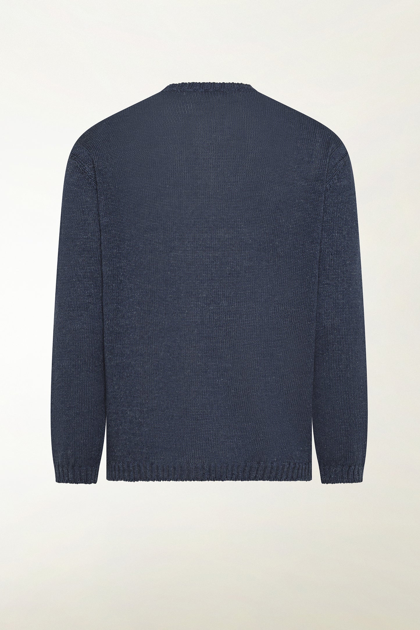 Girocollo in lino e cotone blu