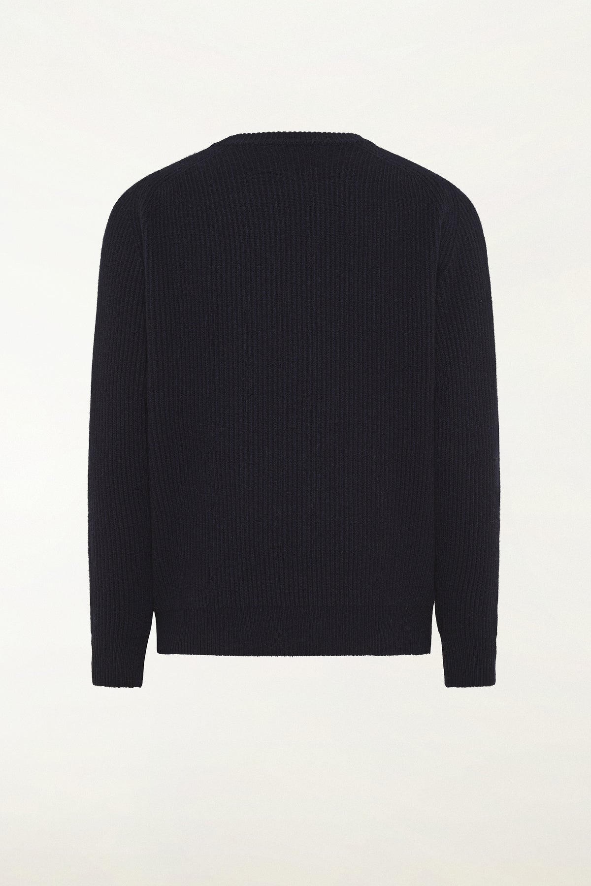 Navy blue wool and cashmere crew neck