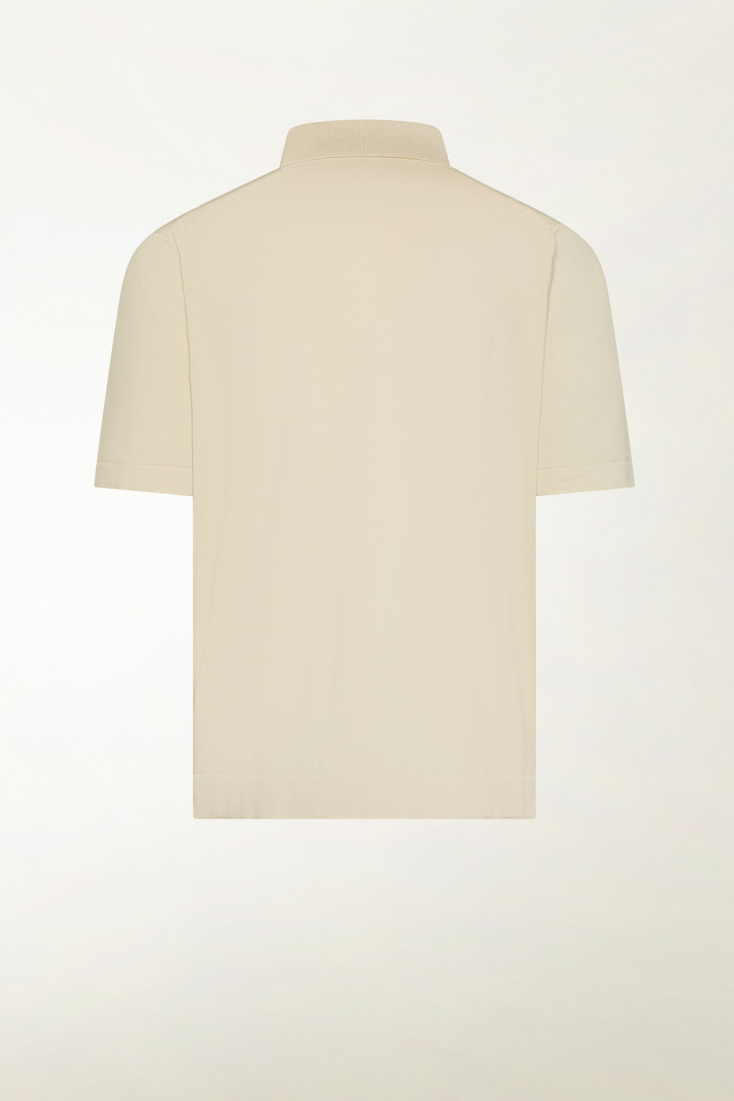 Cream-colored cotton polo shirt