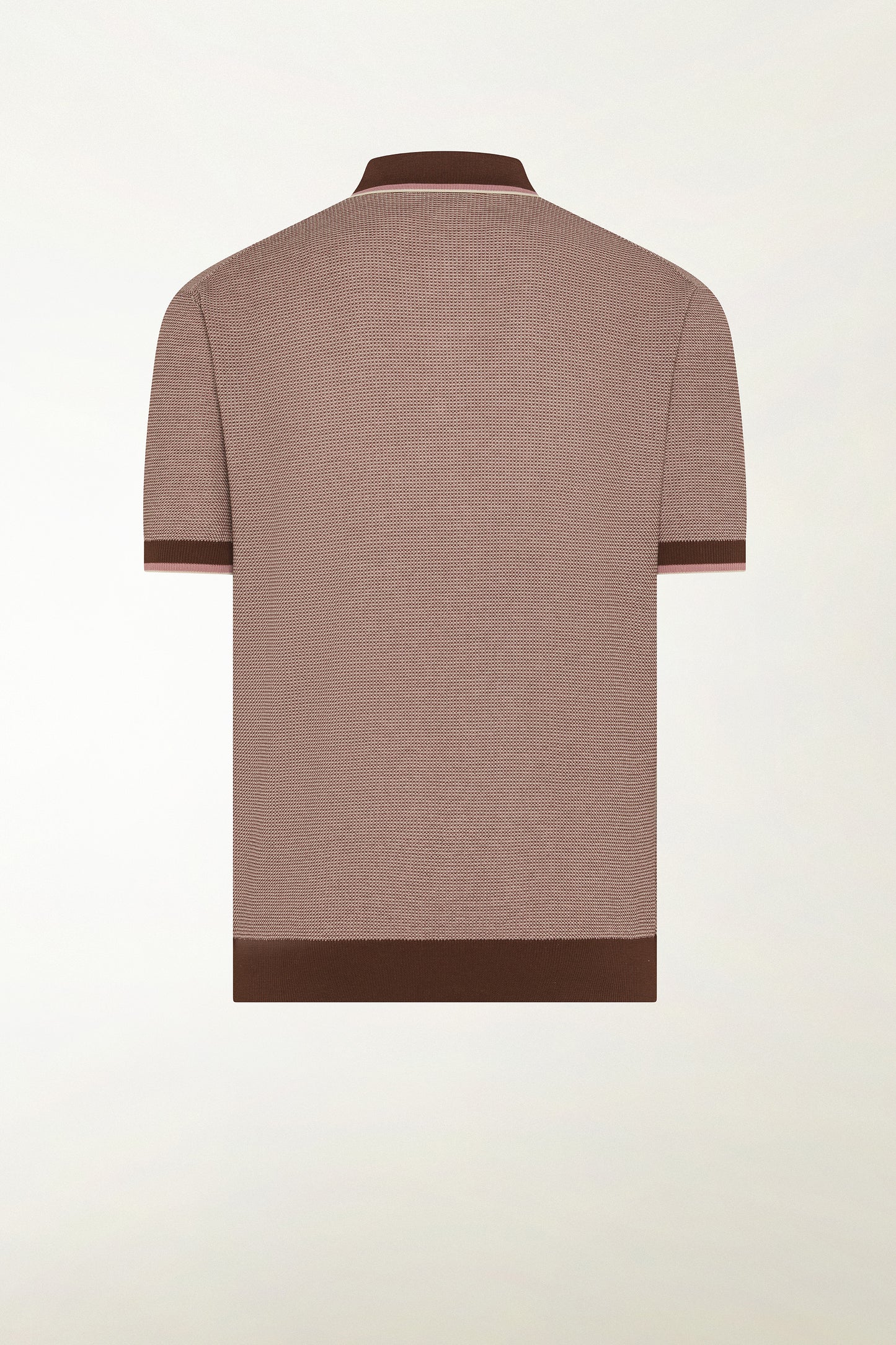 Brown and pink cotton polo shirt