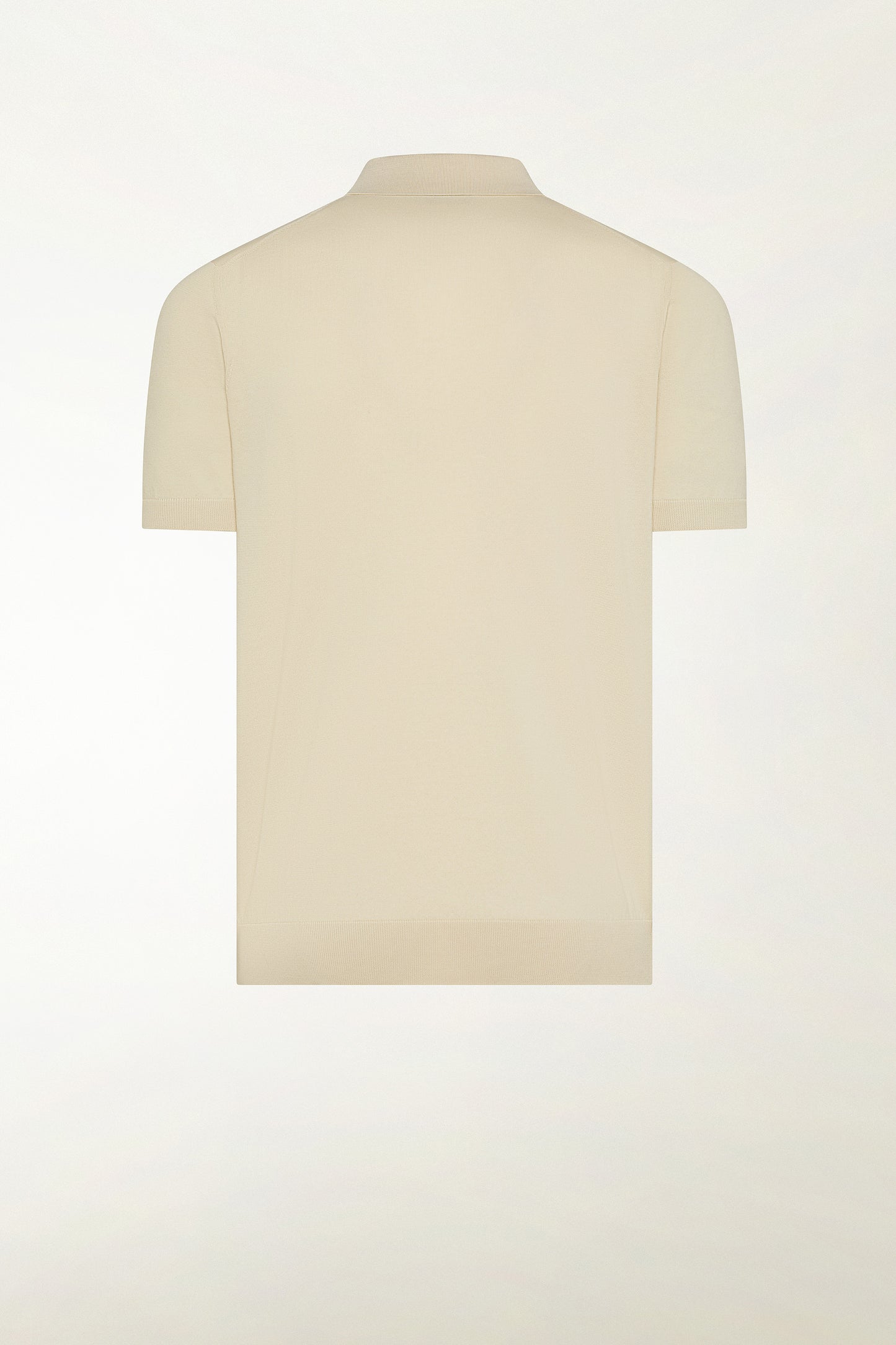 Cream-colored cotton polo shirt