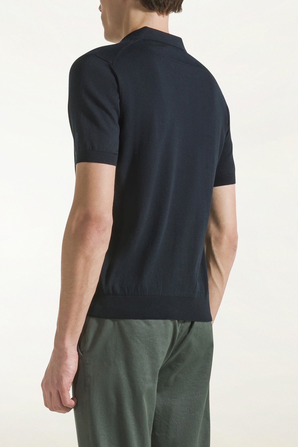 Dark blue cotton polo shirt