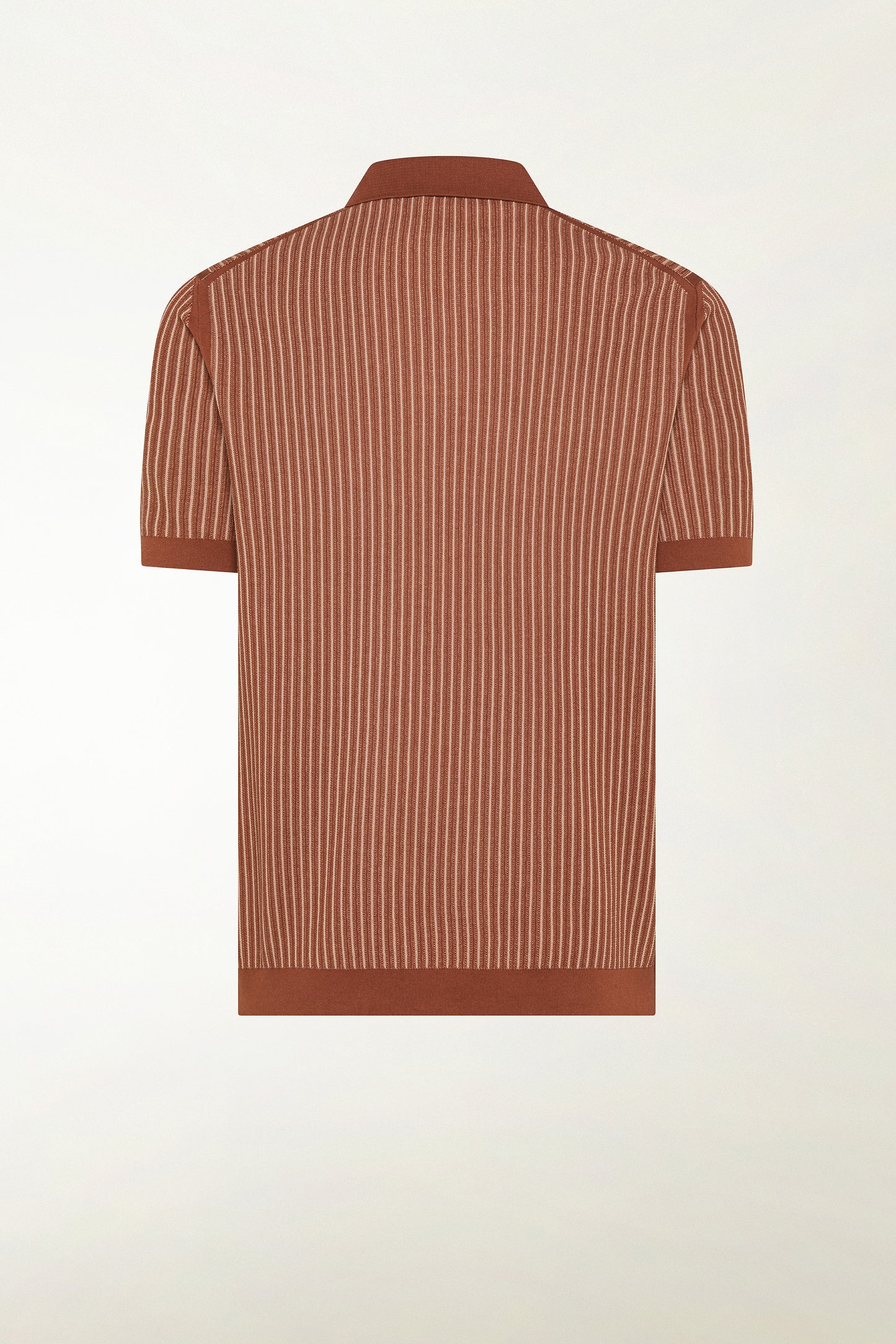 Rust-colored cotton polo shirt