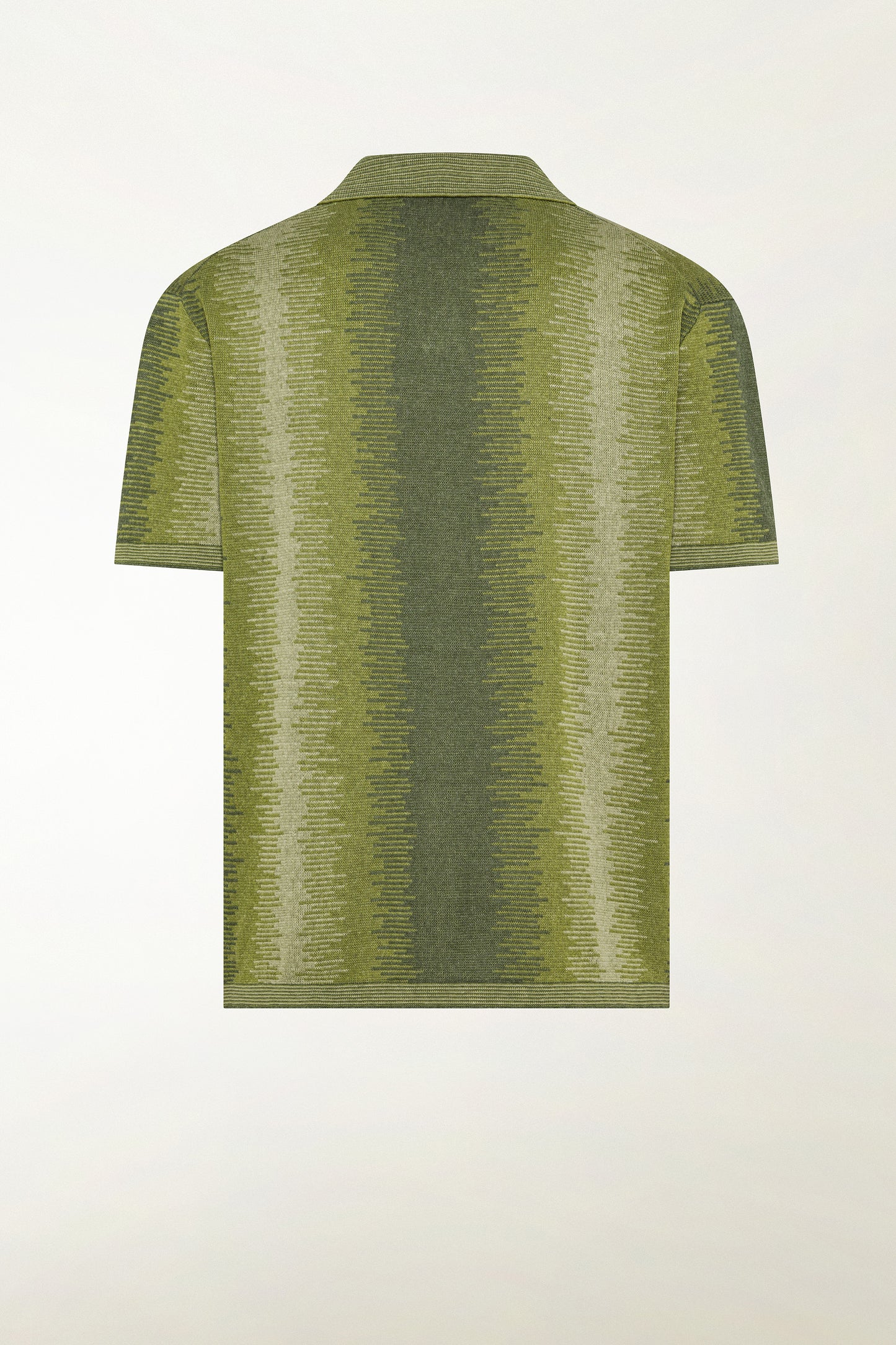 Green silk and linen polo shirt