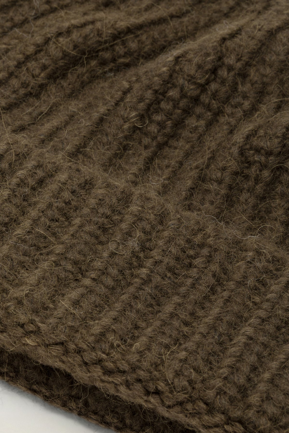 Moss green baby alpaca and wool beanie