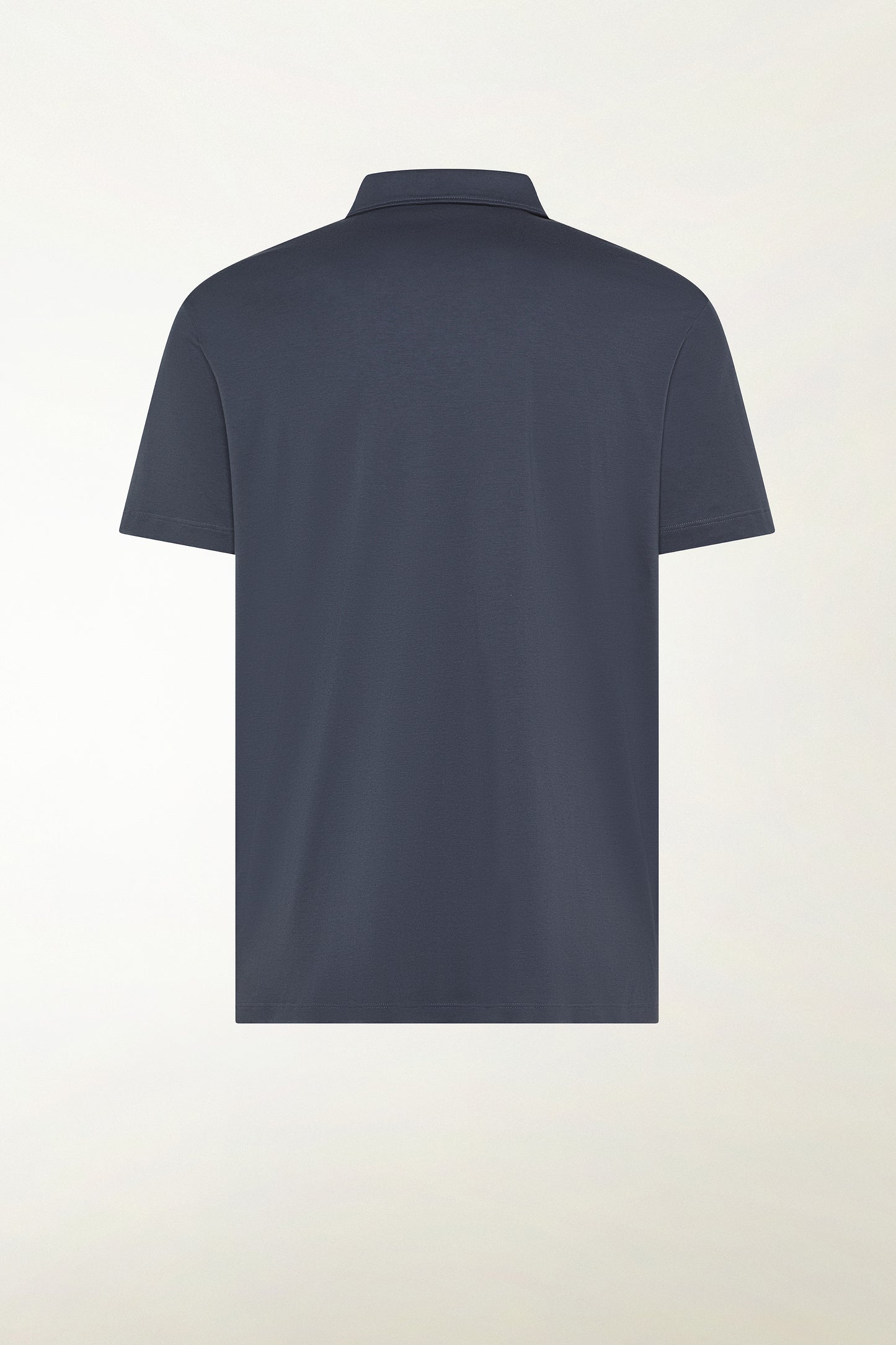 Buttonless short-sleeved polo shirt in blue