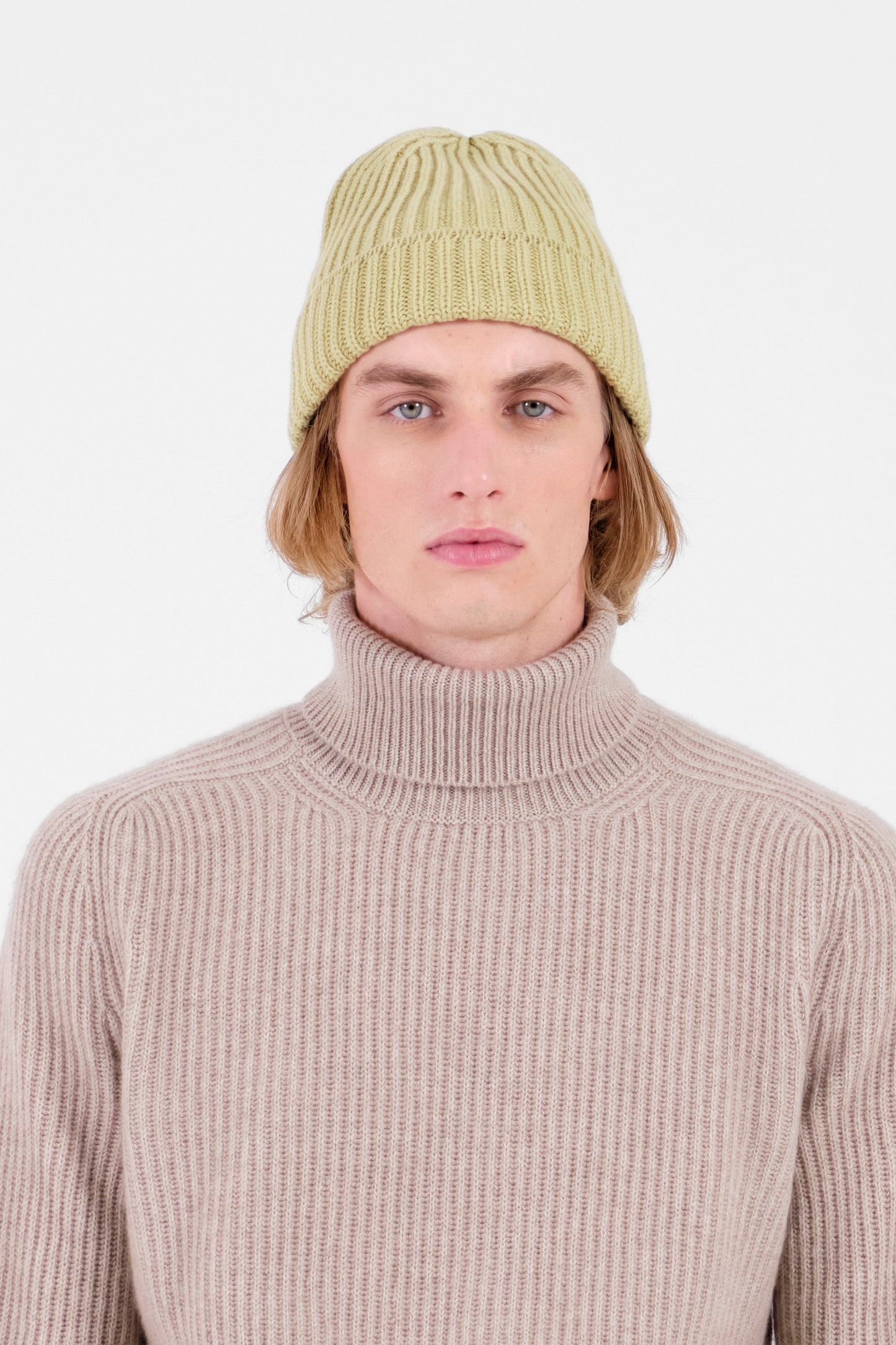 Light green cashmere beanie