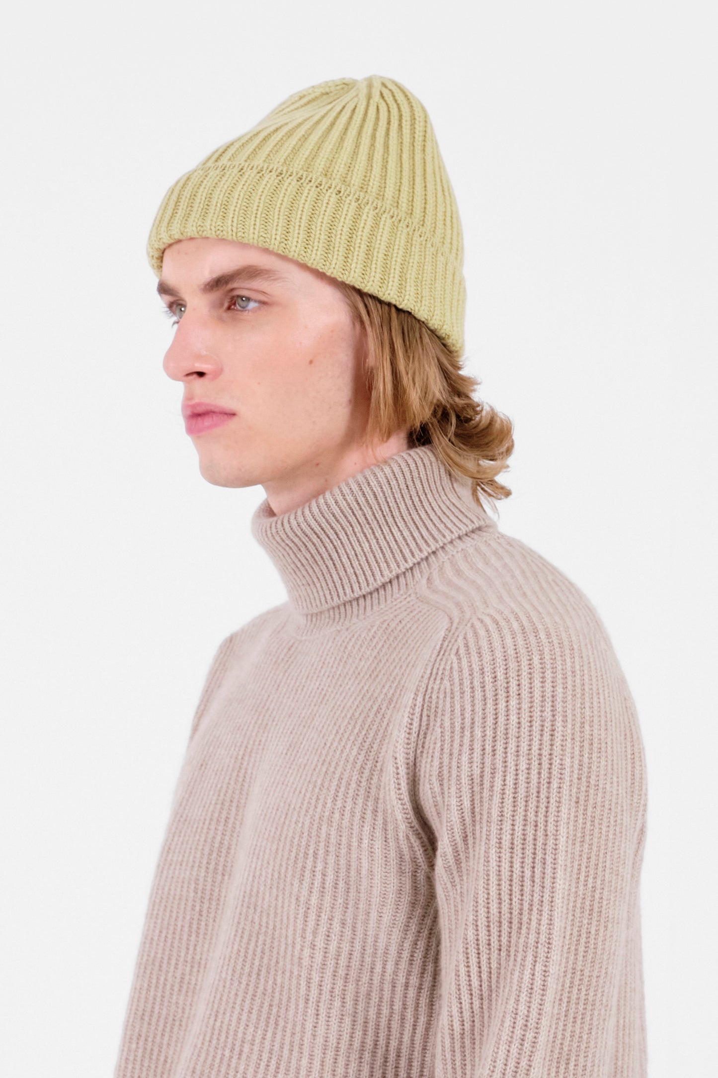 Light green cashmere beanie