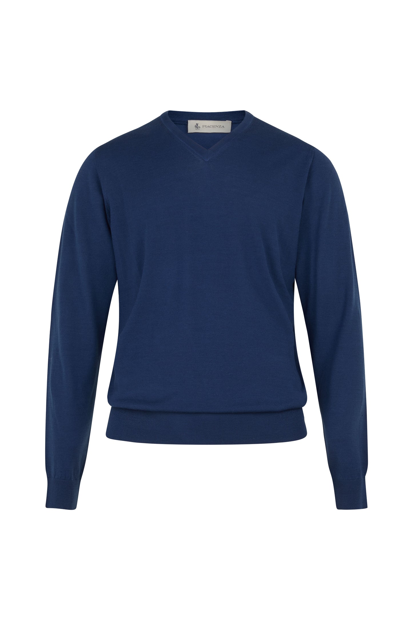 Light blue V-neck 100% sustainable and traceable wool
