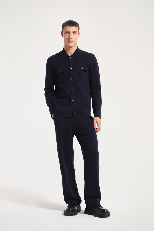 BLUE WOOL SHIRT